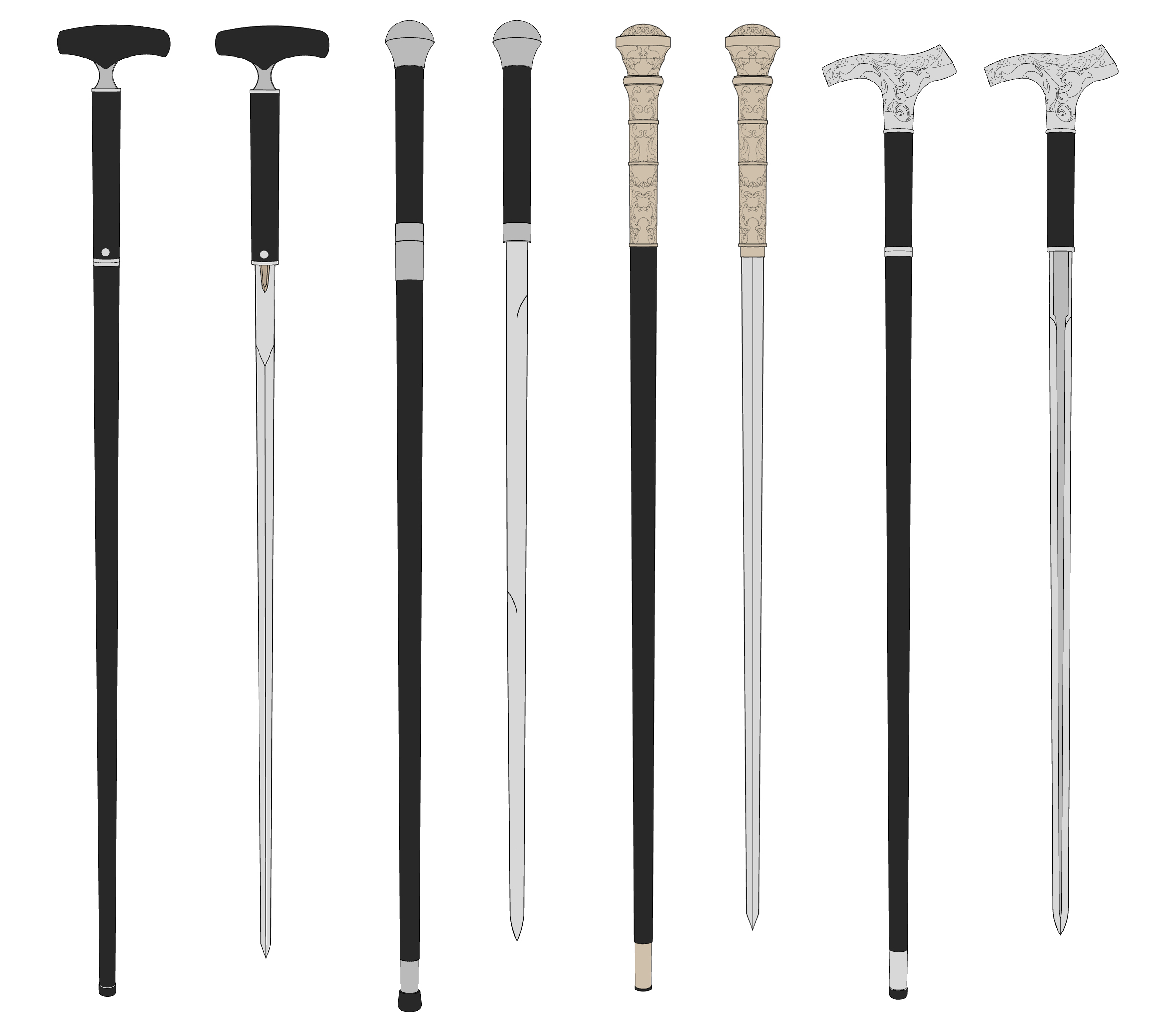 지팡이검세트Cane sword set 지팡이검세트Cane sword set