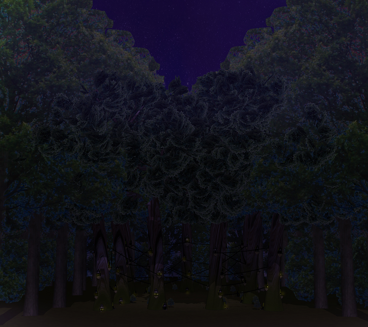 엘프 나무 마을 밤 보정 엘프 나무 마을 밤 보정