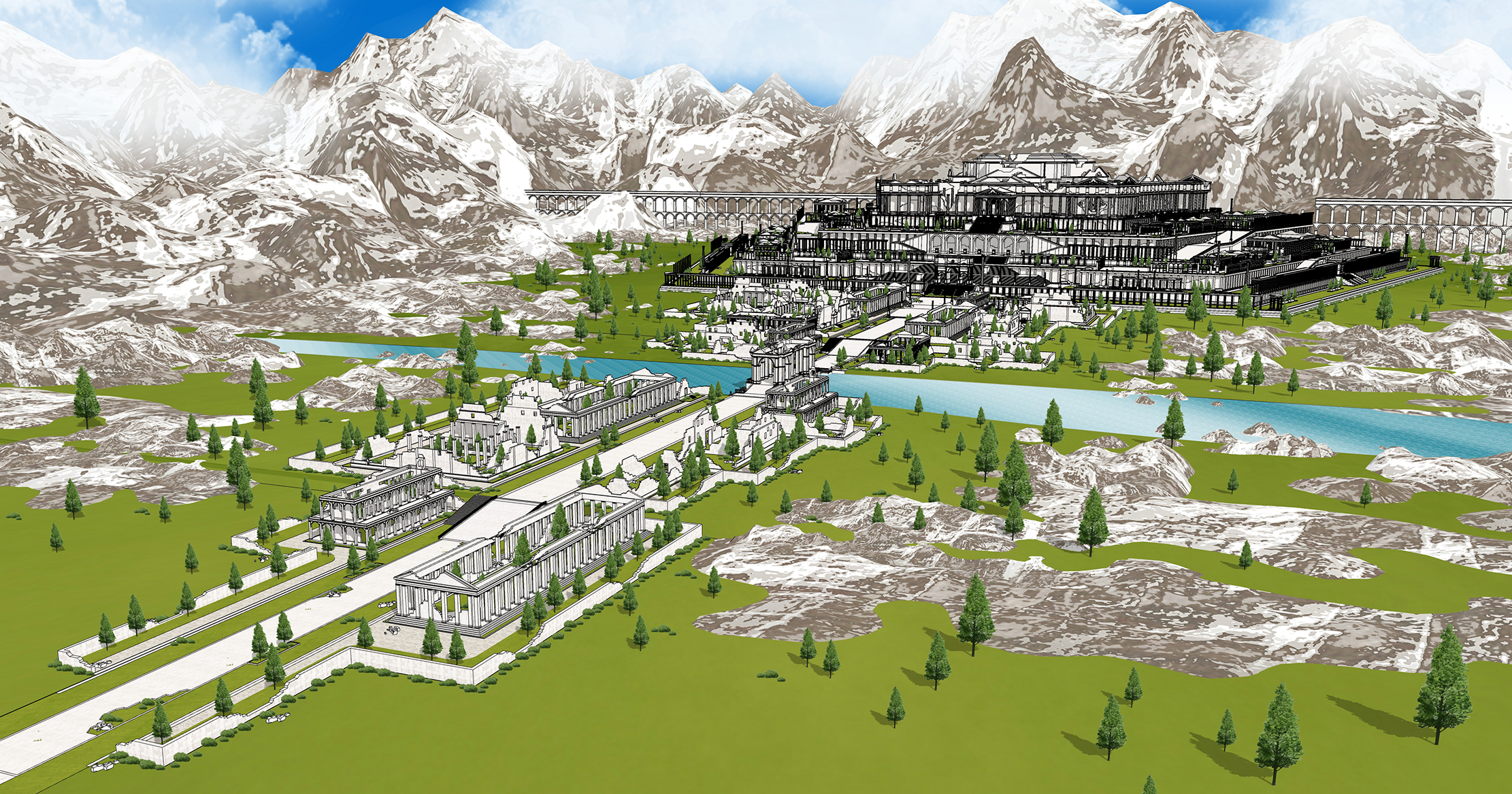 신전 마을 폐허 Temple Village Ruins-1