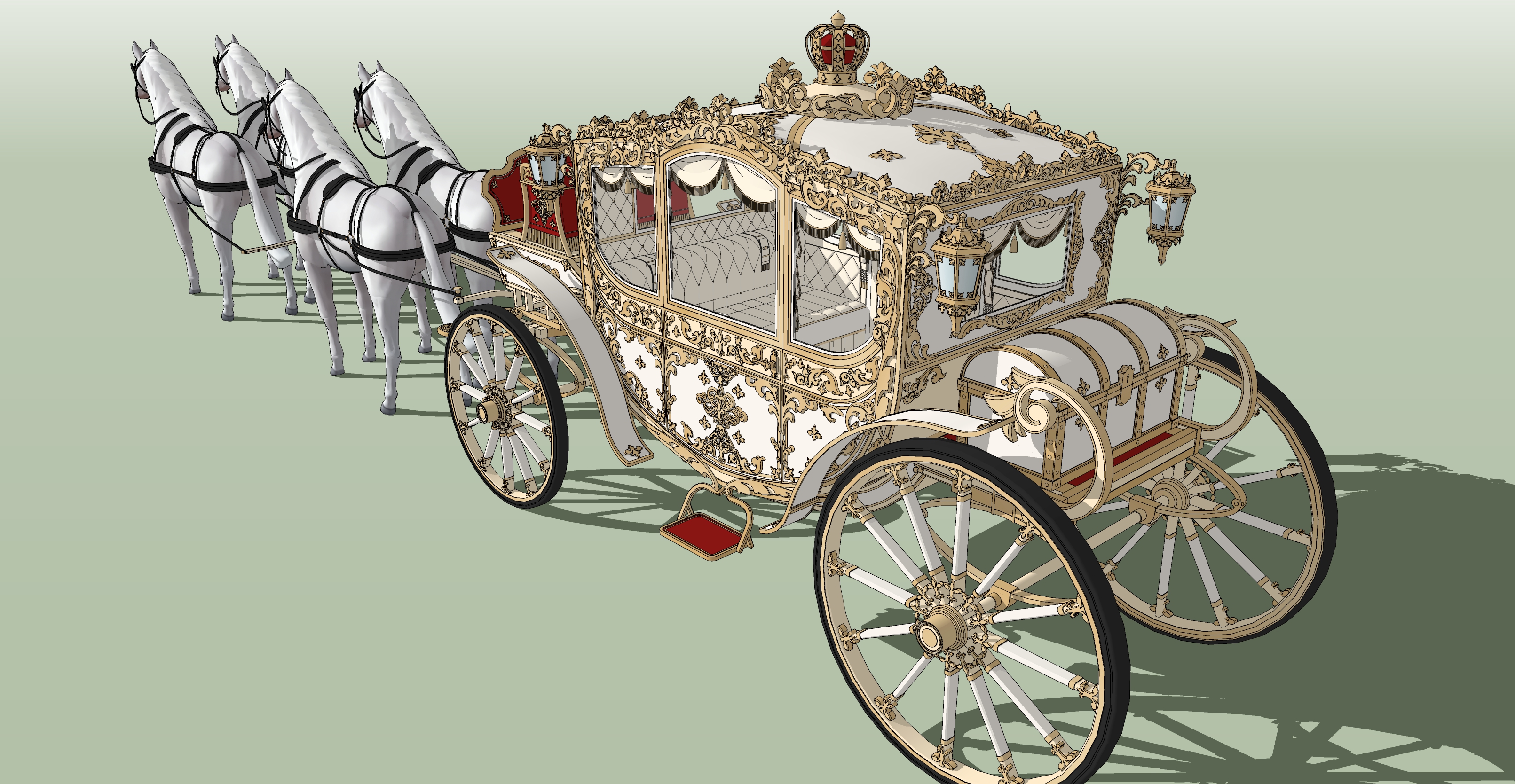 왕실마차 흰색 Royal carriage white-2 왕실마차 흰색 Royal carriage white-2