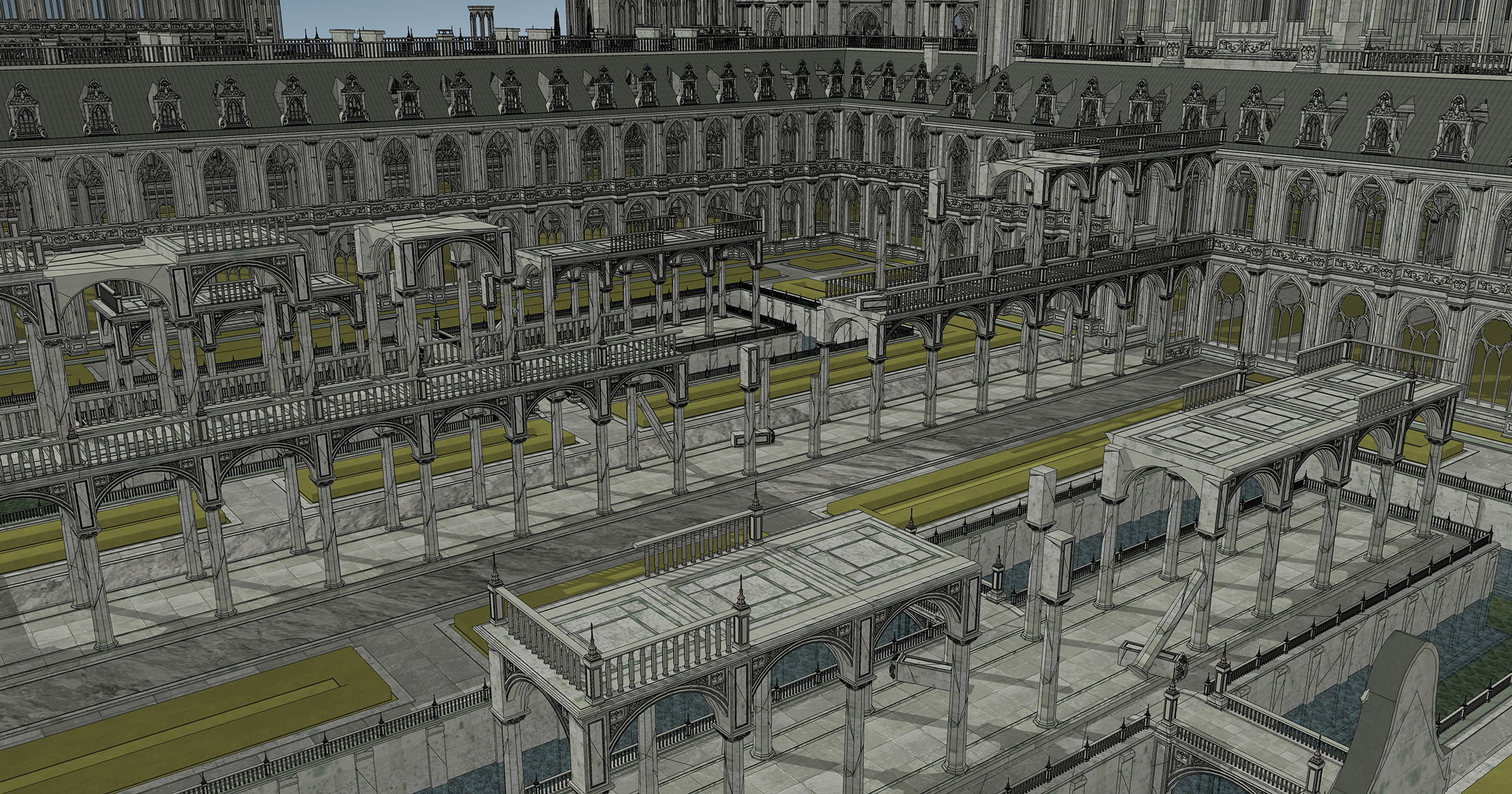 중세 판타지 부서진 건물 폐허 Medieval fantasy building broken ruins-6