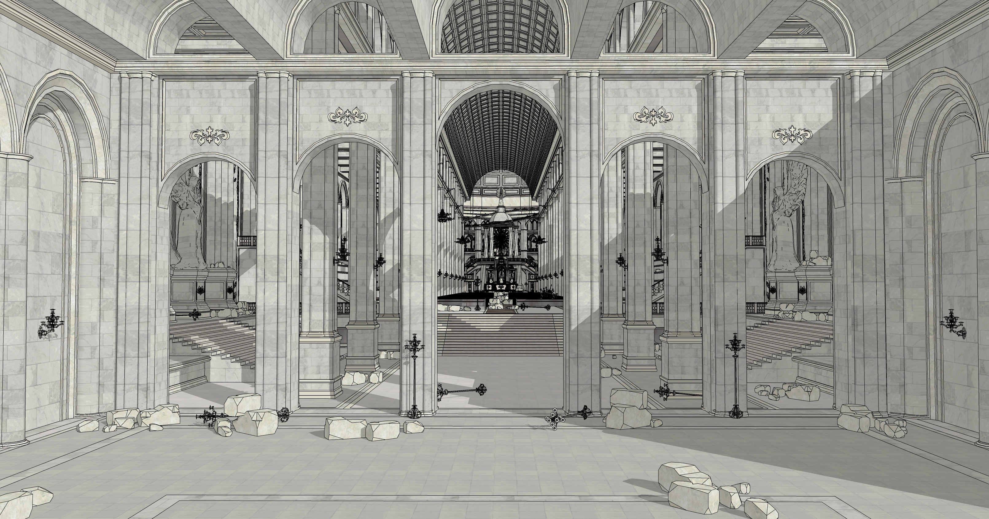 신전 실내 폐허 Temple interior ruins-1