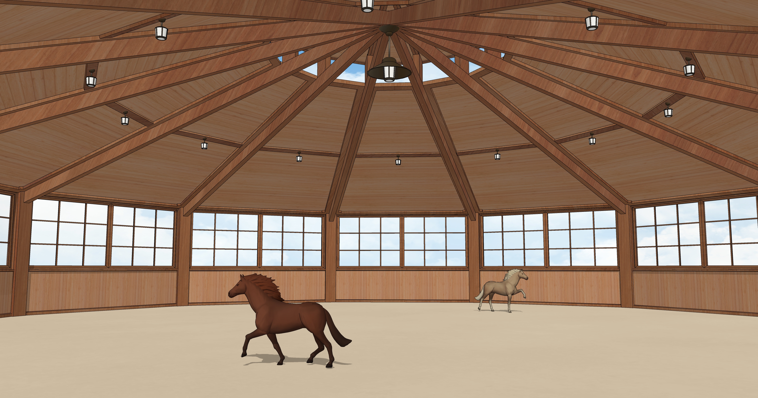 실내 원형 마장Indoor circular riding arena-1 실내 원형 마장Indoor circular riding arena-1