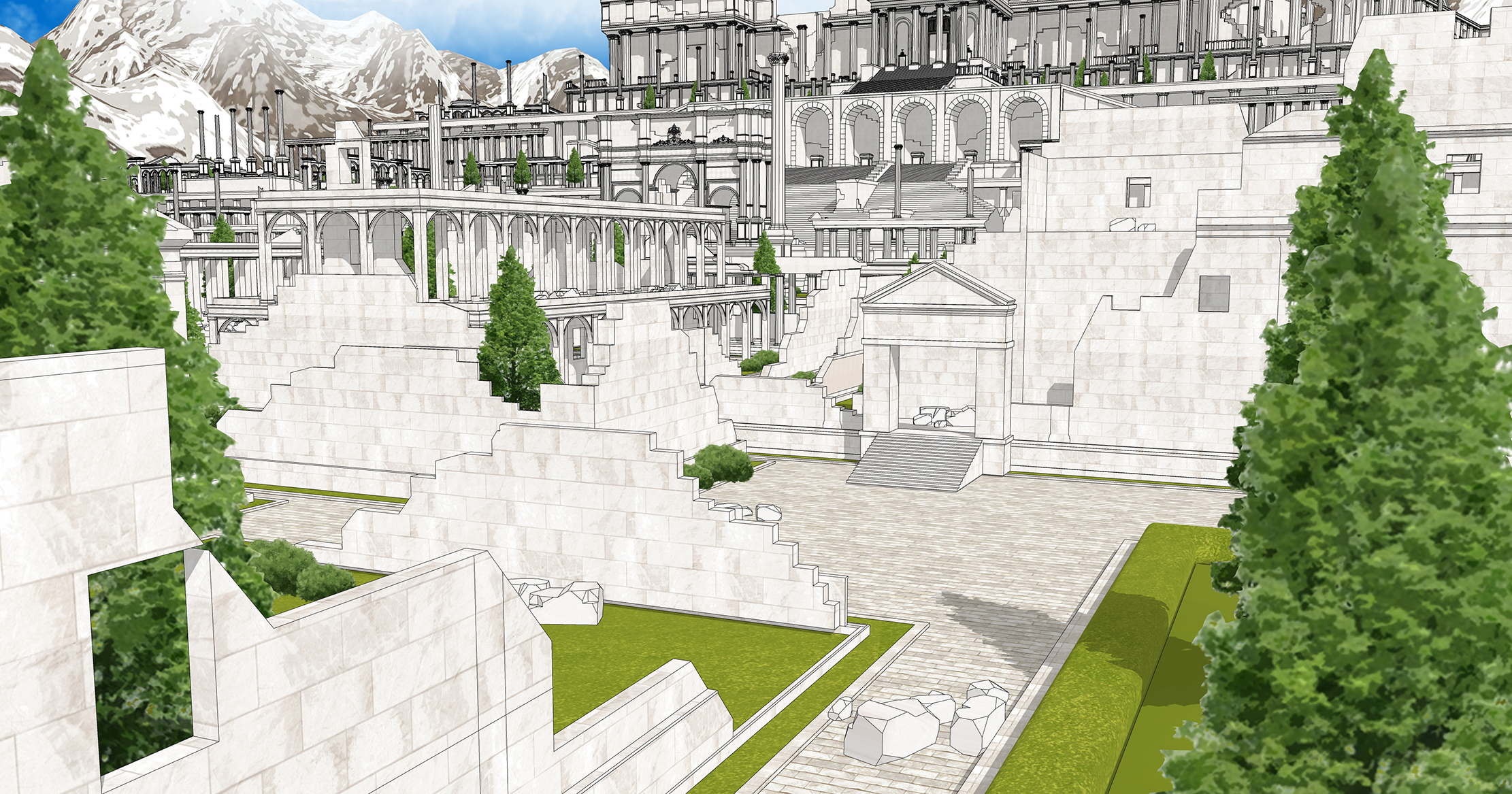 신전 마을 폐허 Temple Village Ruins-13