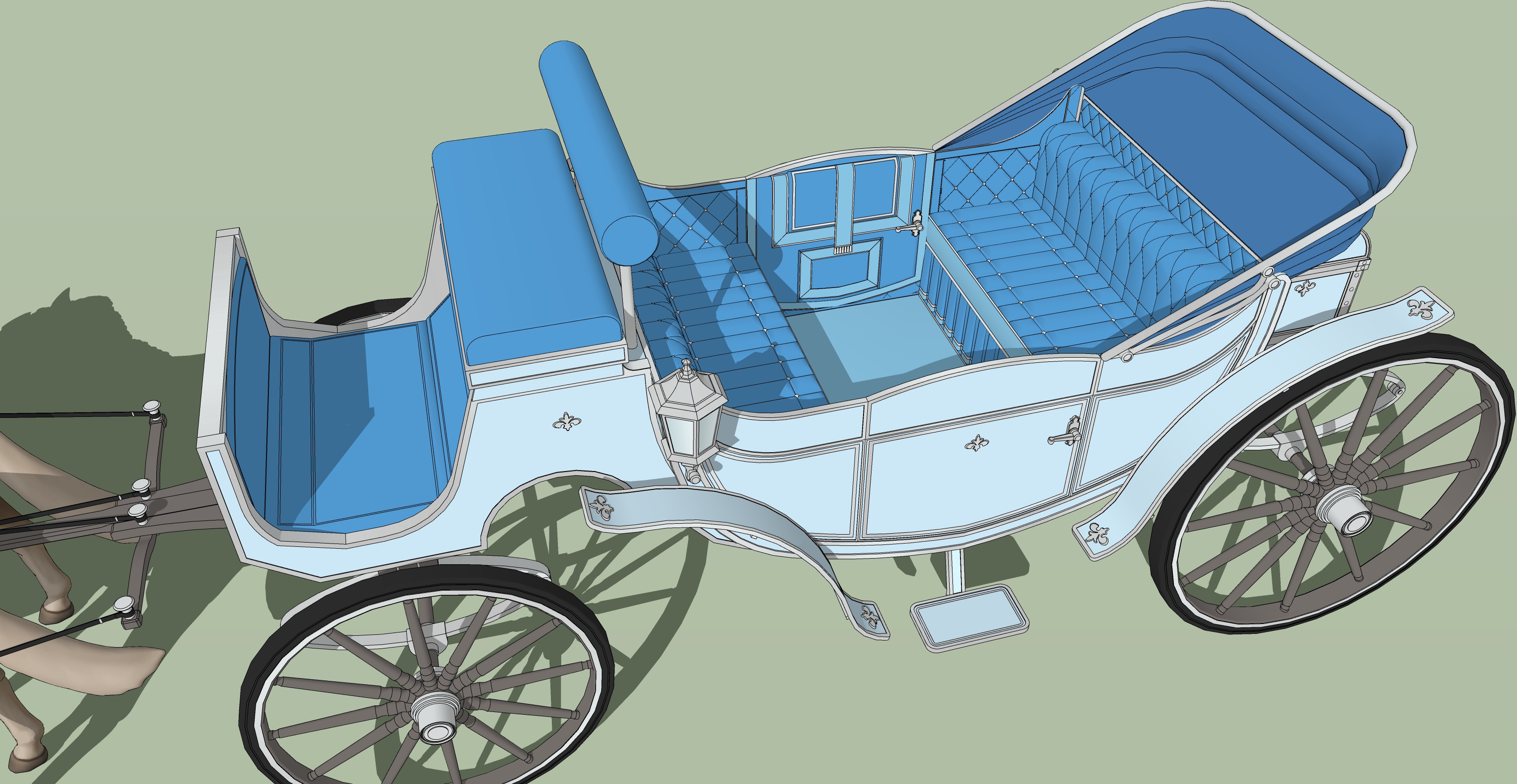 오픈형 마차 하늘색 open carriage sky blue-3 오픈형 마차 하늘색 open carriage sky blue-3