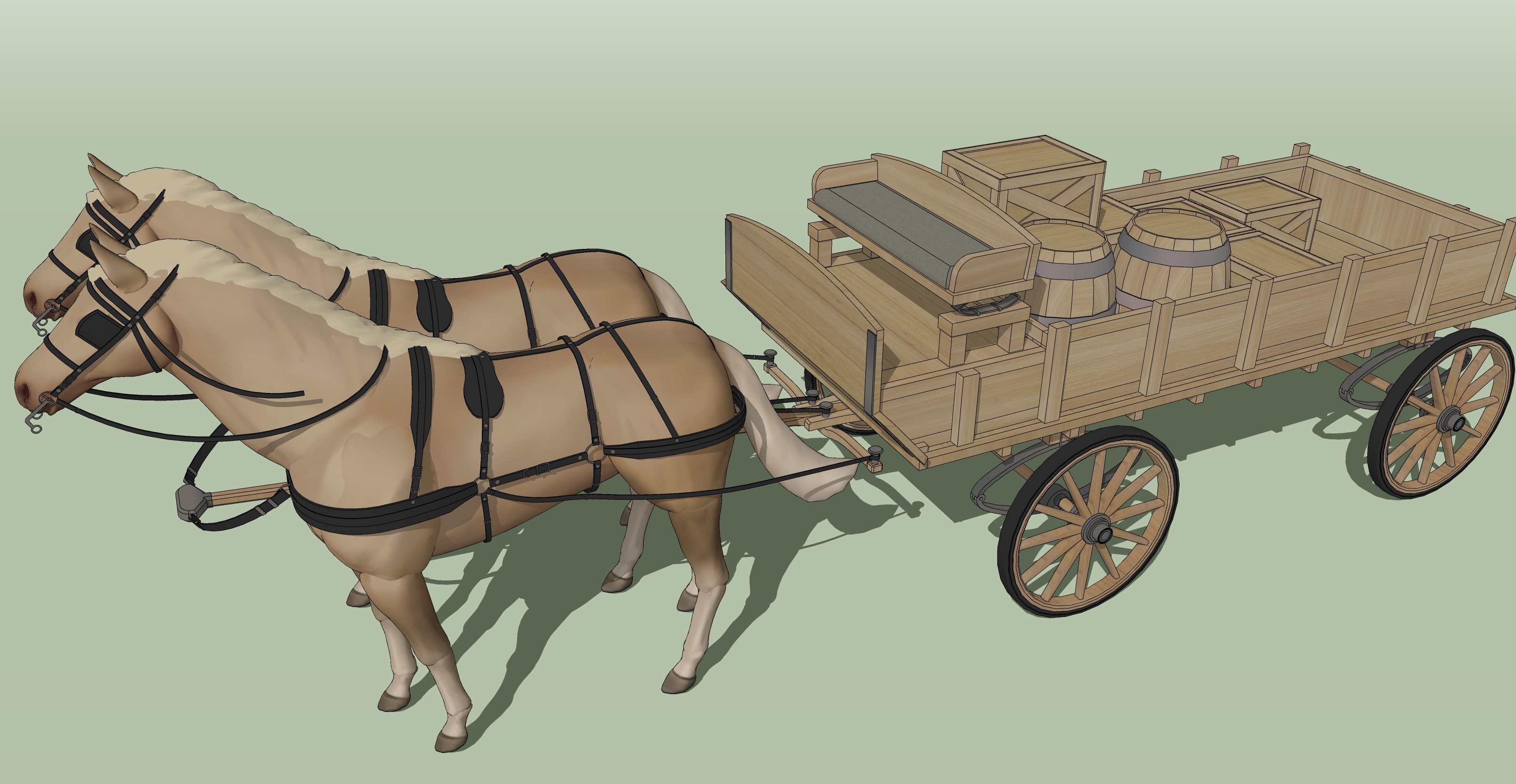 짐 마차 연갈색 wagon light brown-3