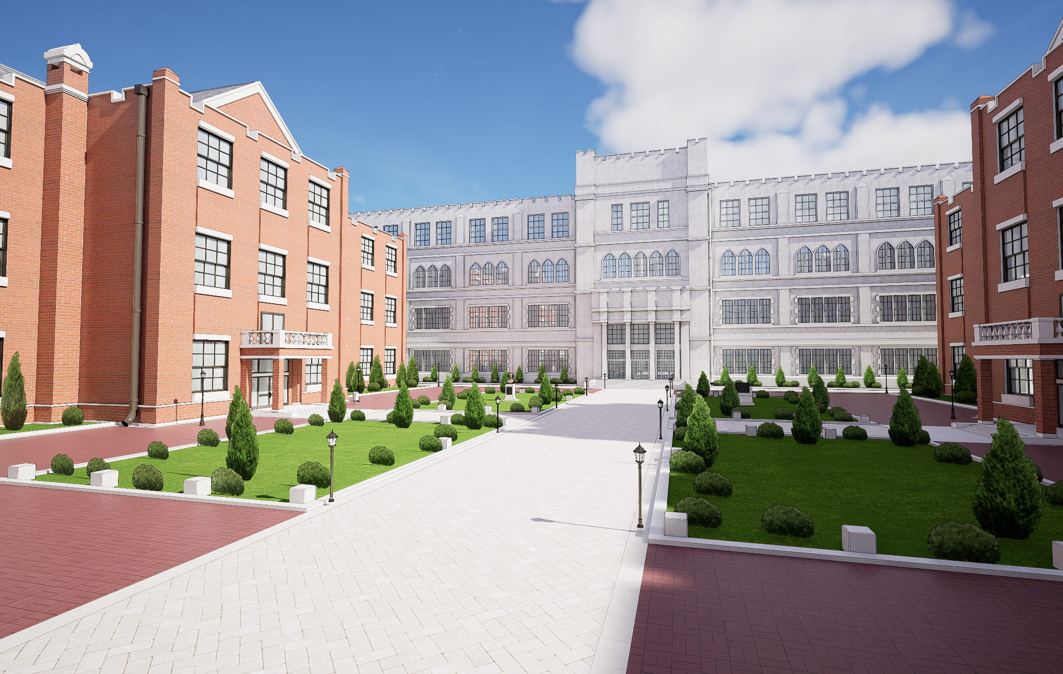 서양식 학교 렌더4 서양식 학교 렌더4