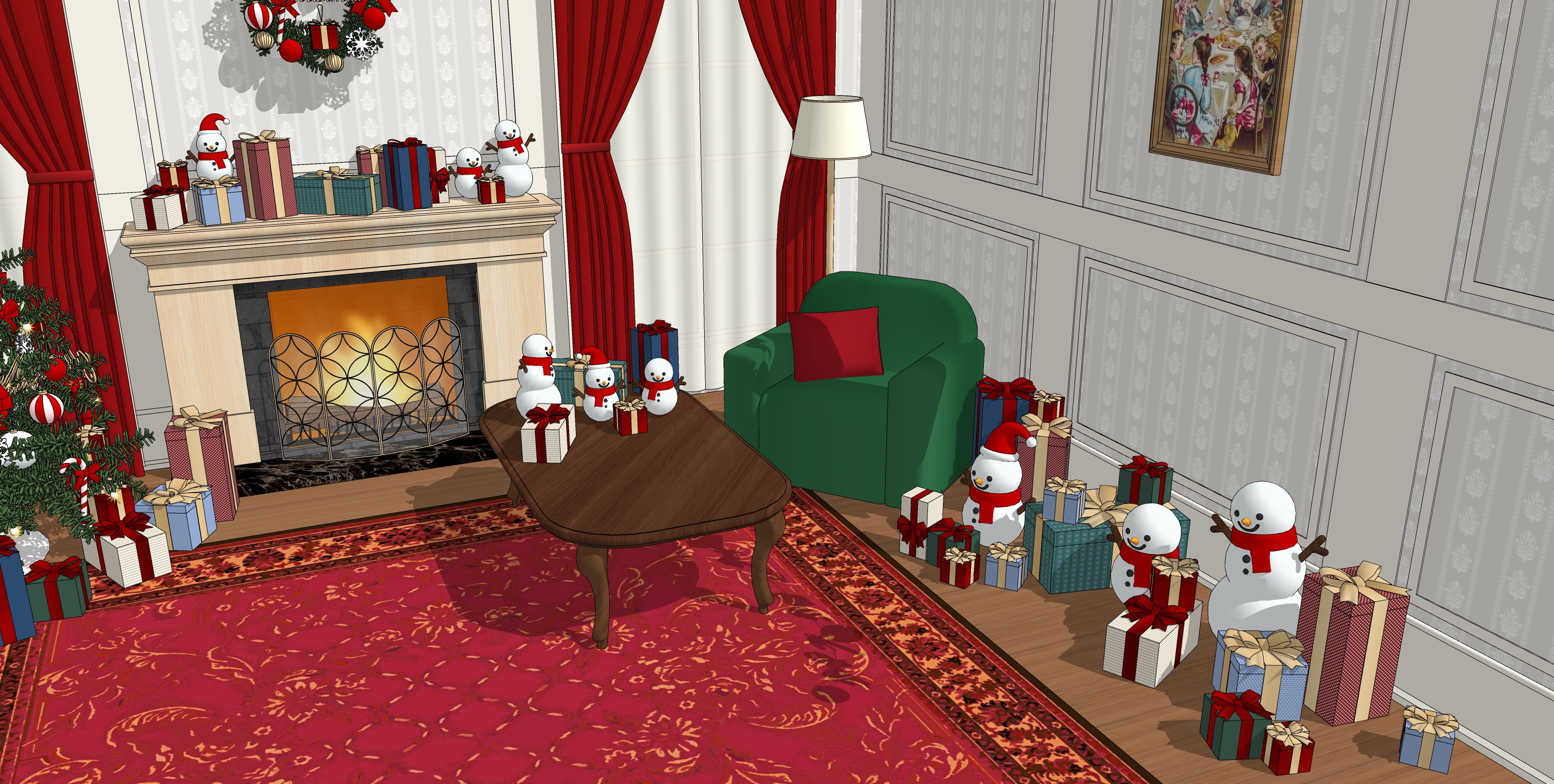 크리스마스 트리와 거실 Christmas tree and living room-4