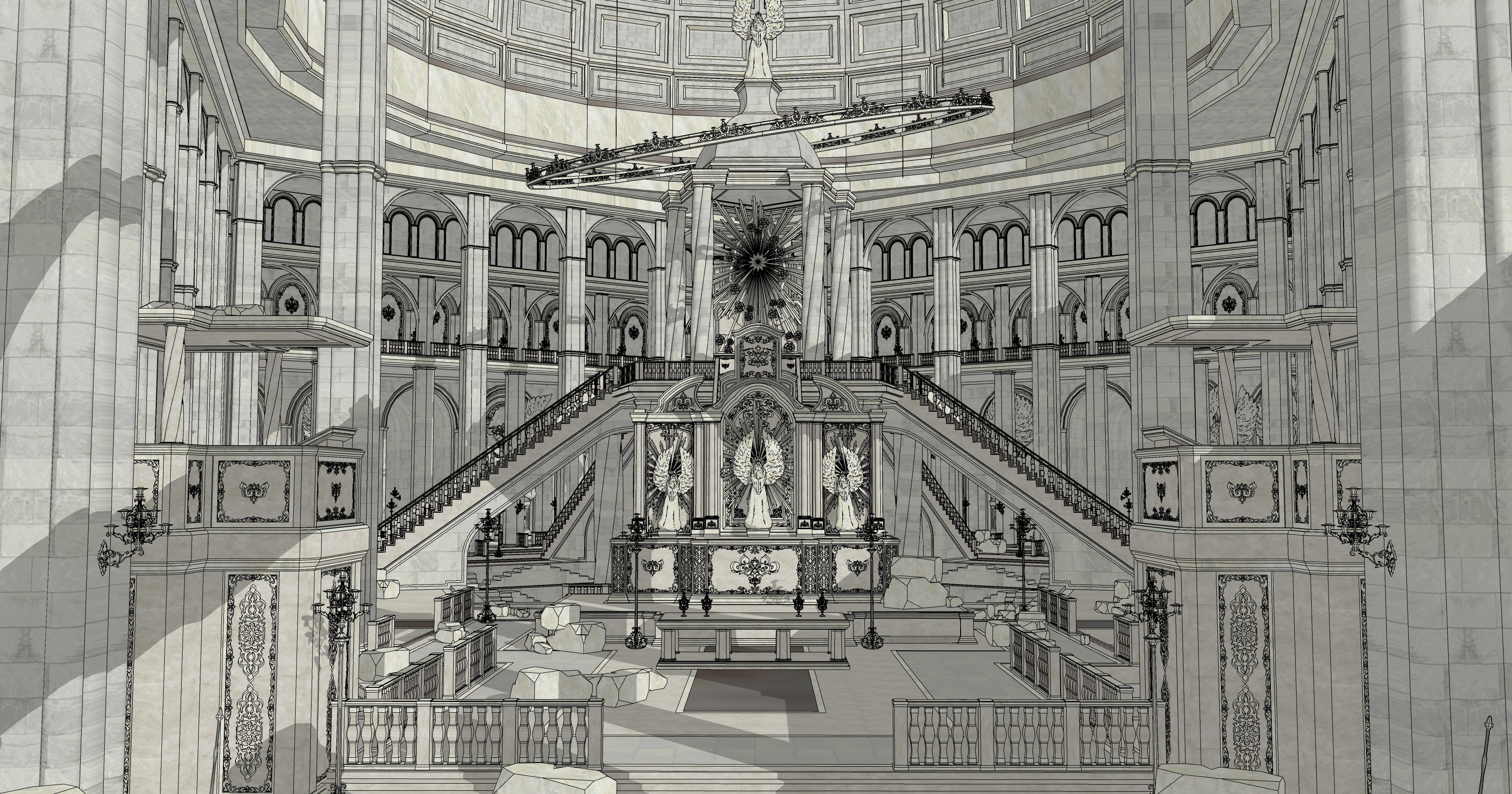 신전 실내 폐허 Temple interior ruins-4
