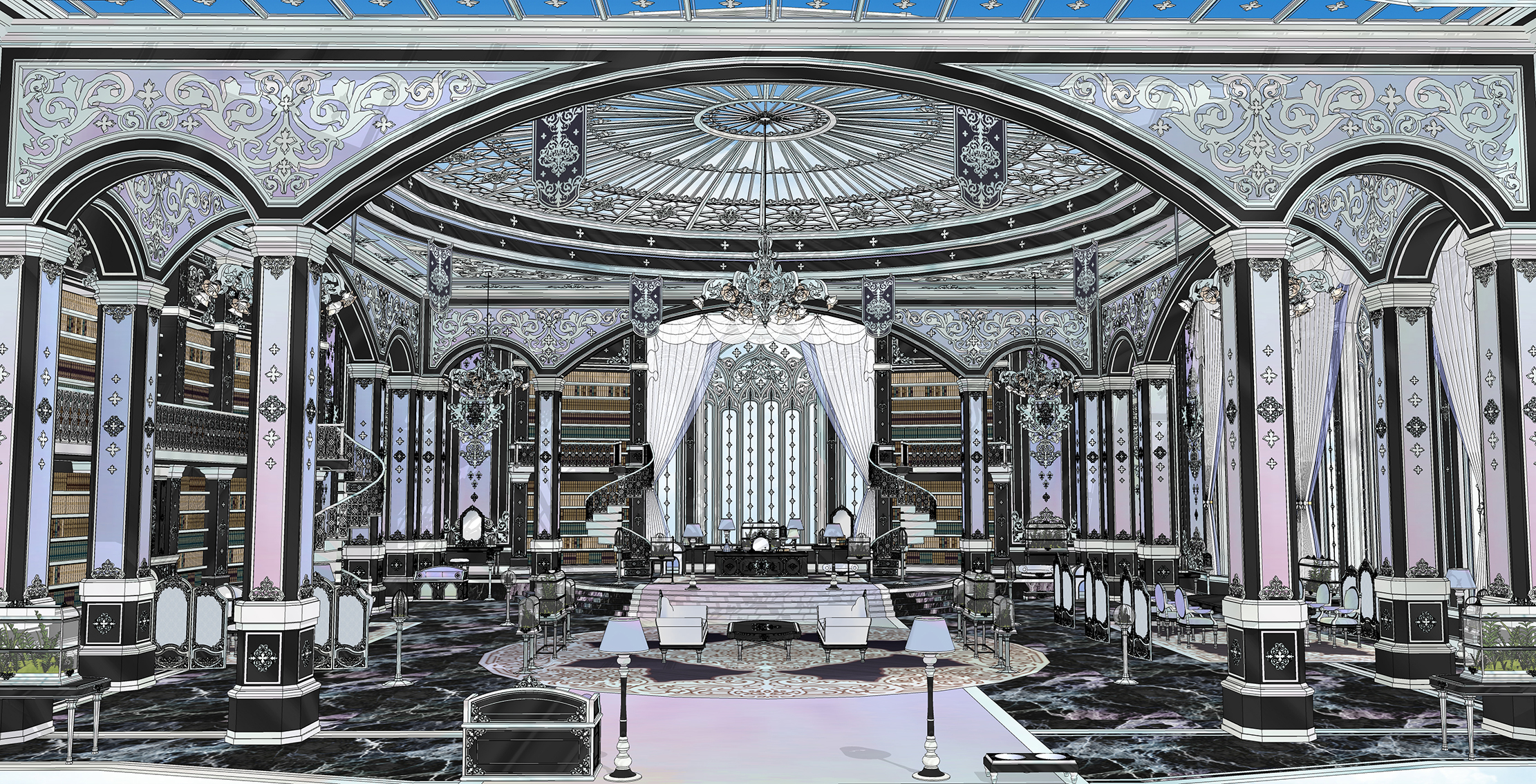 자개 스타일 집무실mother-of-pearl style office-1 자개 스타일 집무실mother-of-pearl style office-1