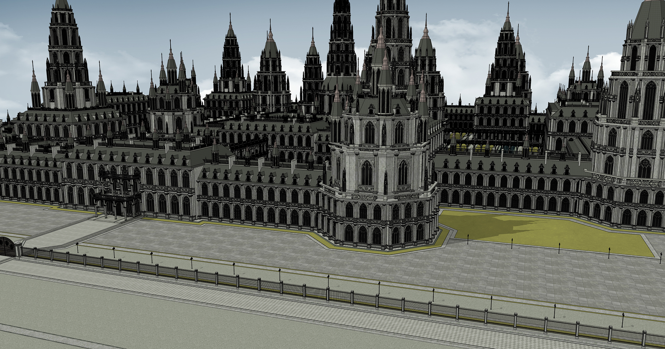 중세 판타지 건물 폐허 Medieval fantasy building ruins-2