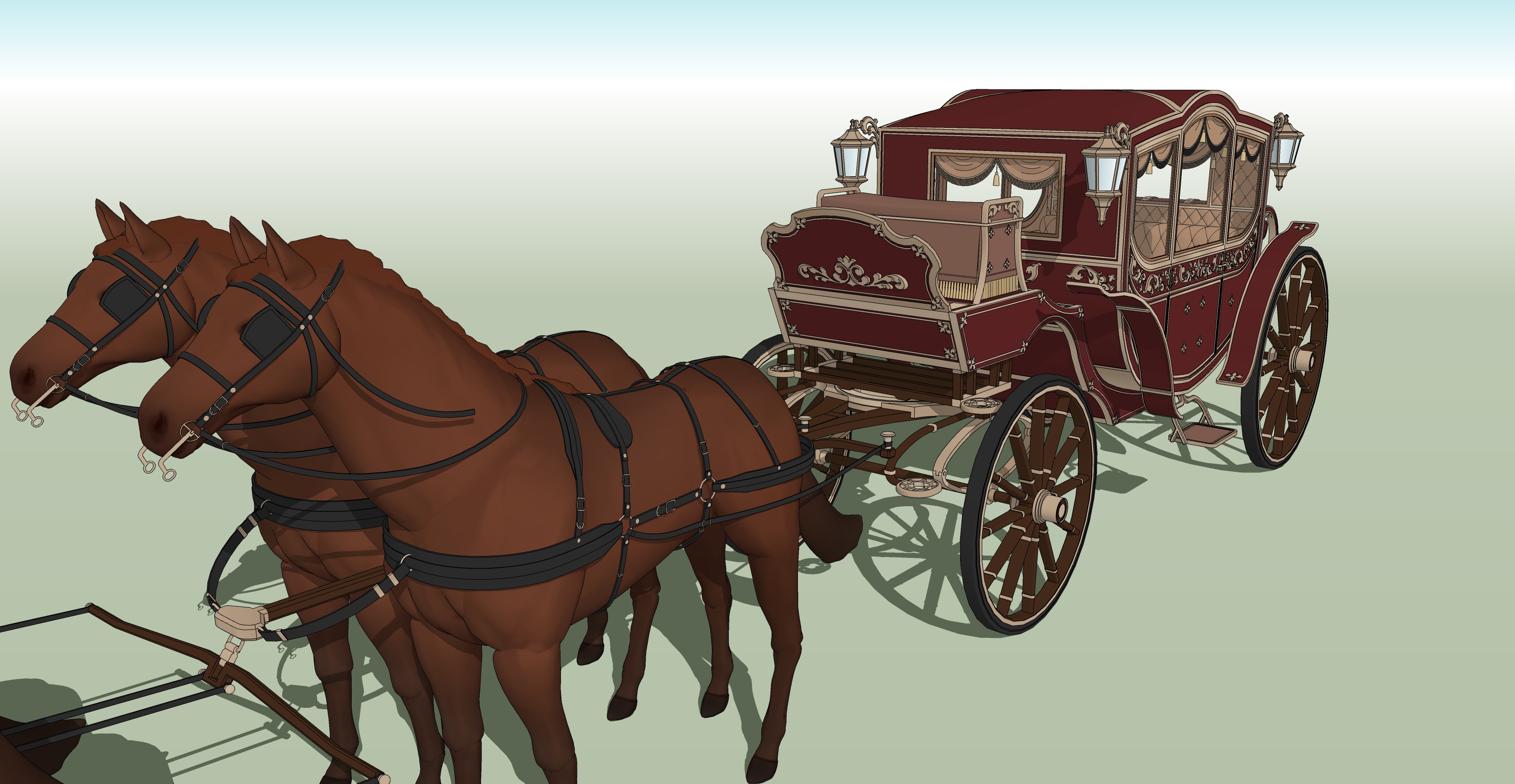 귀족마차 붉은색 Noble Carriage red-2 귀족마차 붉은색 Noble Carriage red-2