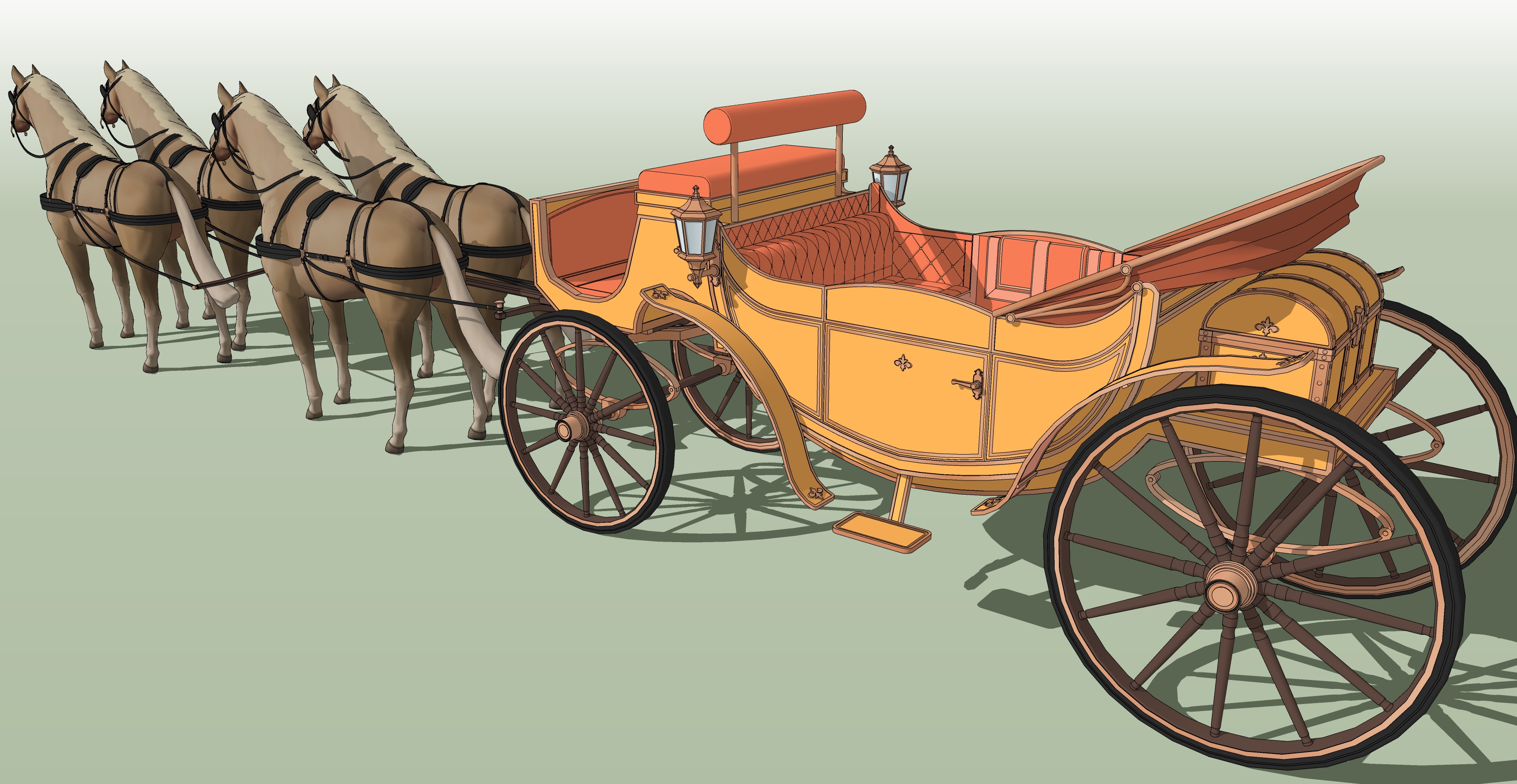 오픈형 마차 주황색 open carriage orange-1 오픈형 마차 주황색 open carriage orange-1