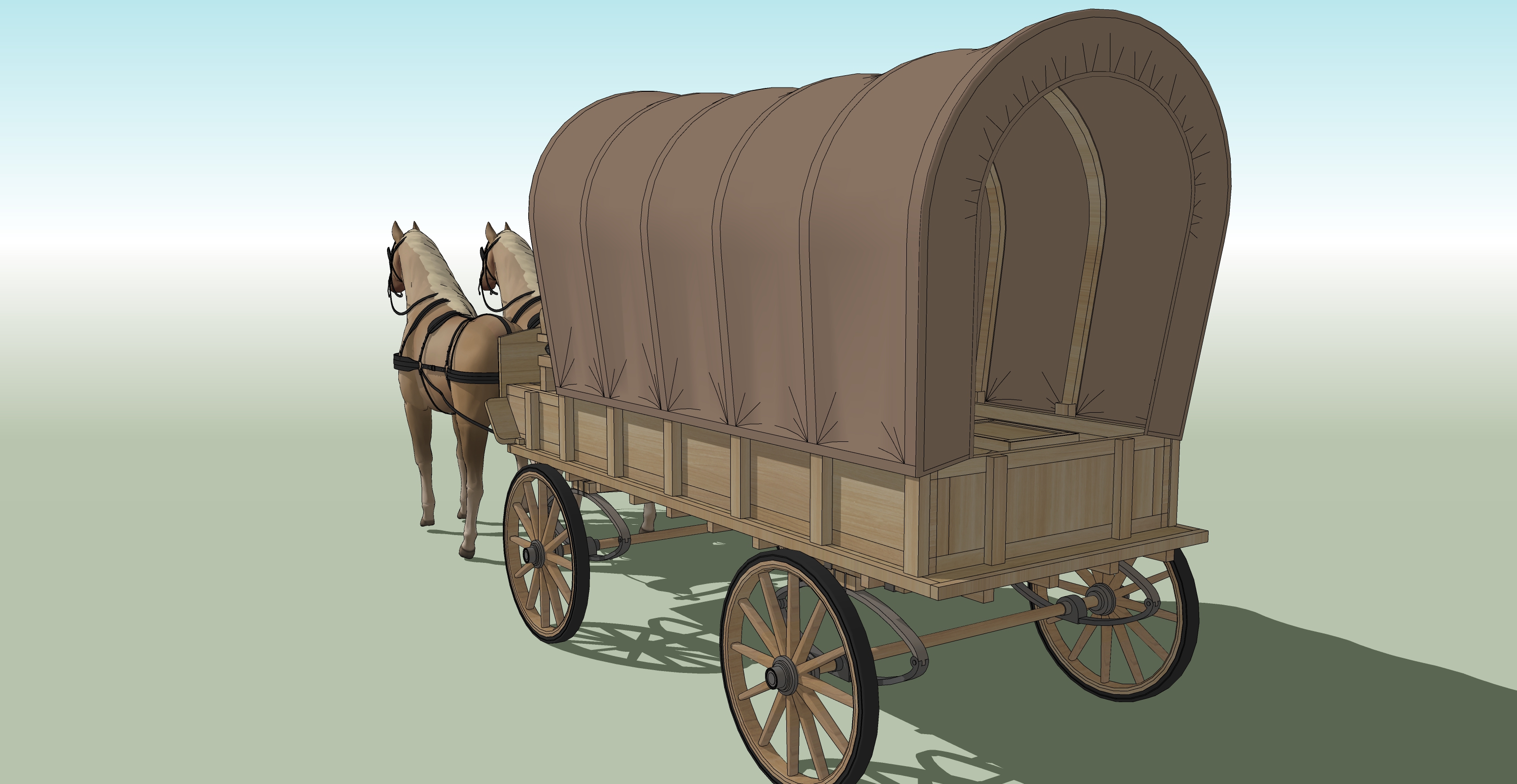 짐 마차 연갈색 wagon light brown-2