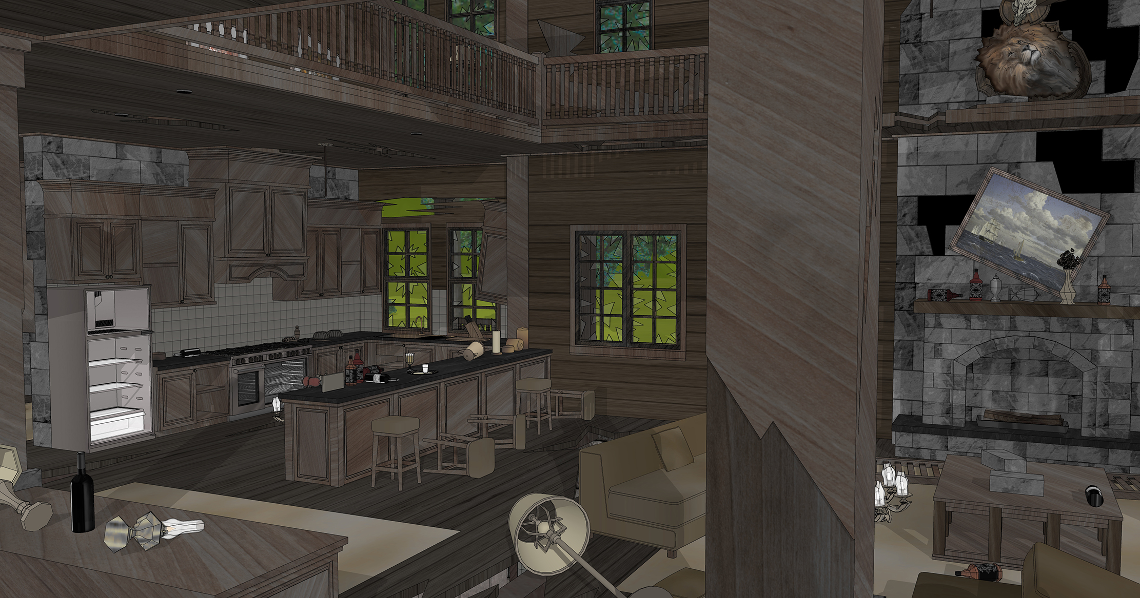 호수 별장 폐허 부서진 버젼 Lake Cottage Ruins Broken Version-12 호수 별장 폐허 부서진 버젼 Lake Cottage Ruins Broken Version-12