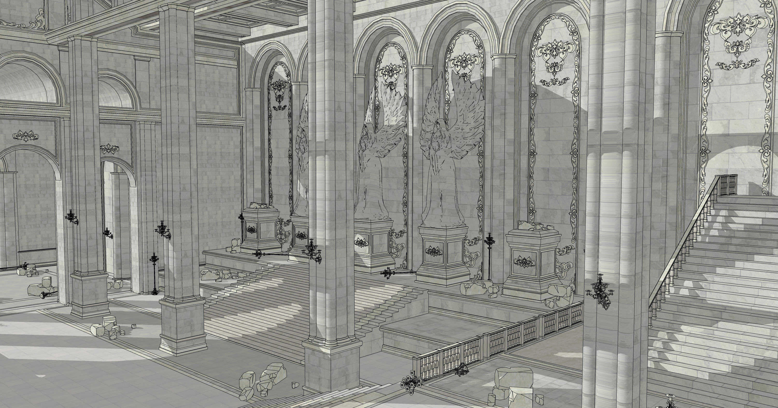 신전 실내 폐허 Temple interior ruins-7