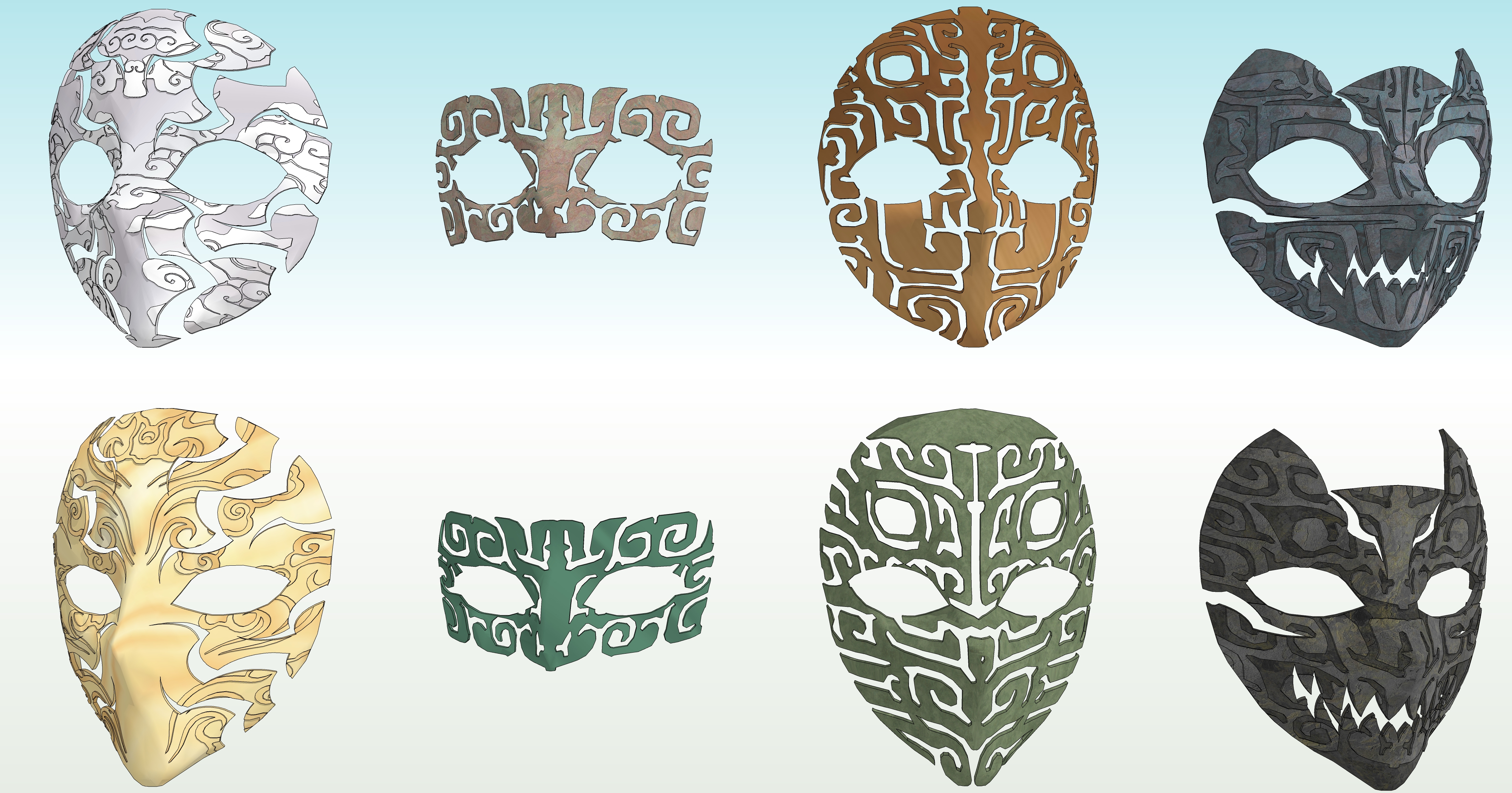 동양풍 가면 모음 Collection of oriental masks-4 동양풍 가면 모음 Collection of oriental masks-4