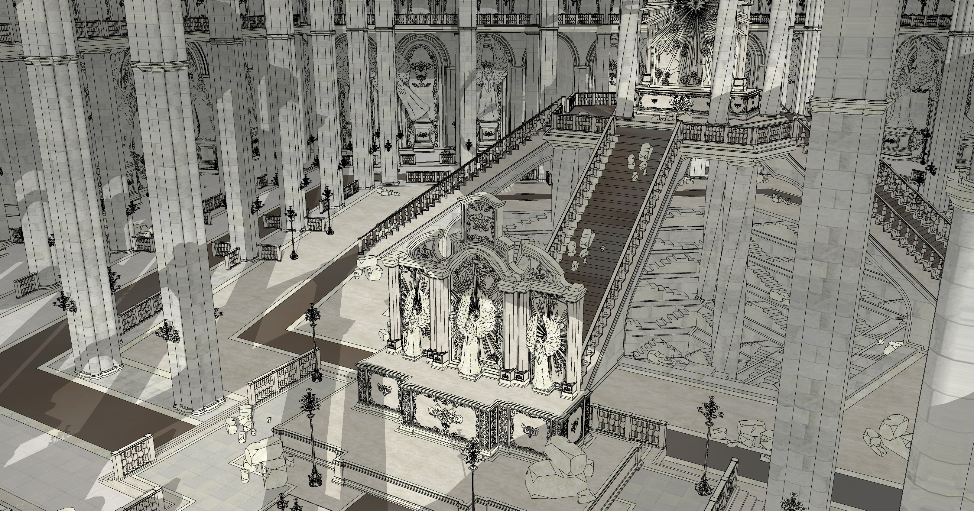 신전 실내 폐허 Temple interior ruins-5보정