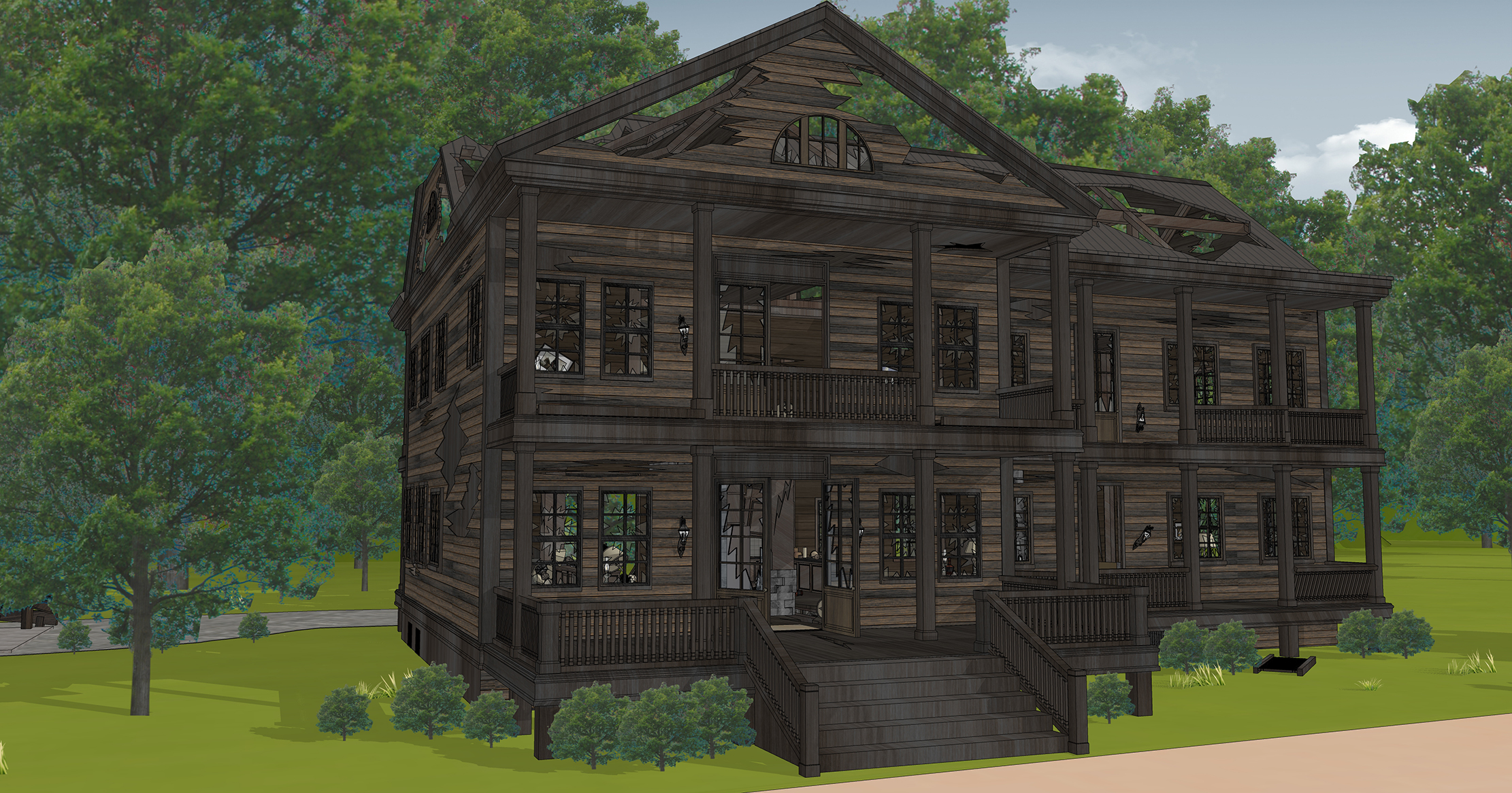 호수 별장 폐허 부서진 버젼 Lake Cottage Ruins Broken Version-2 호수 별장 폐허 부서진 버젼 Lake Cottage Ruins Broken Version-2