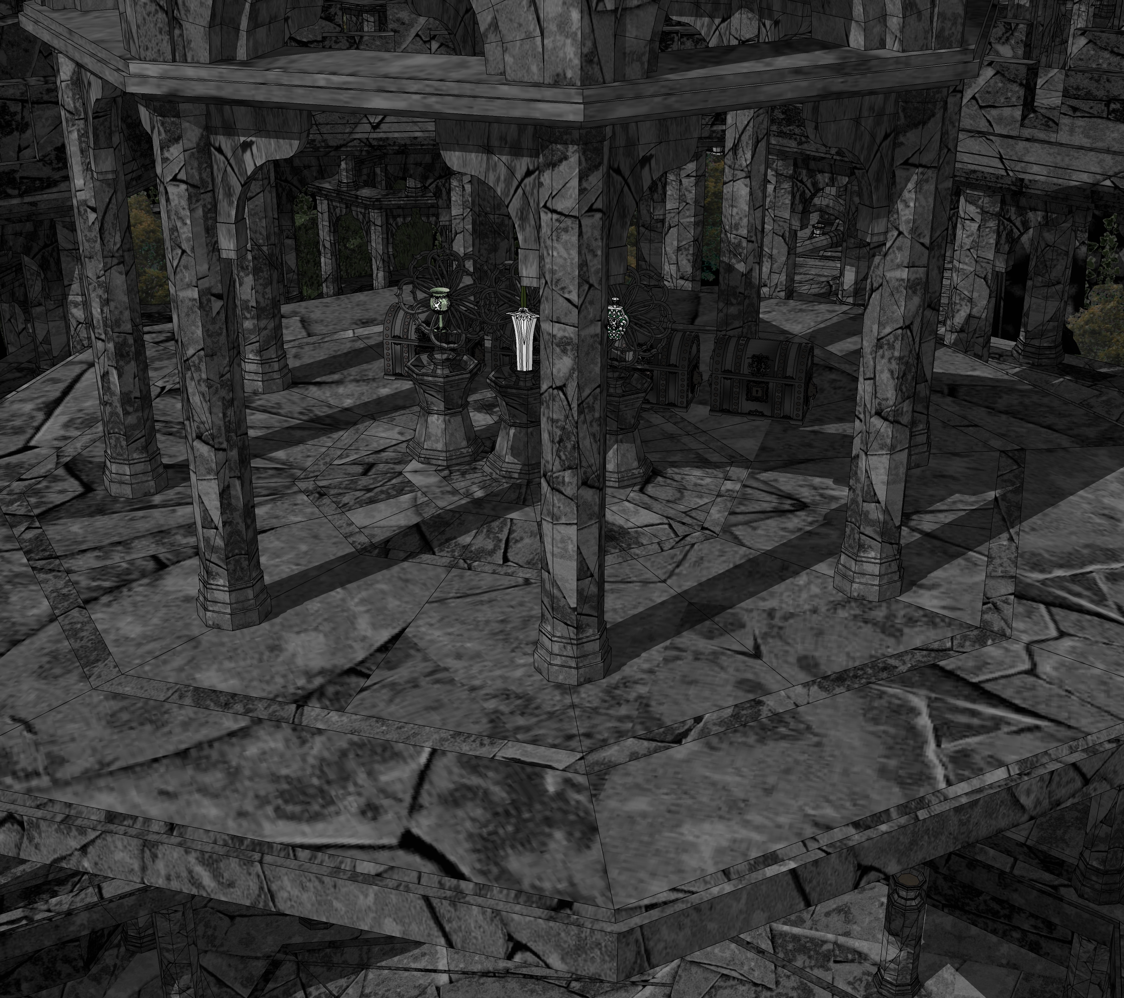 대형 유적 폐허 암흑-3