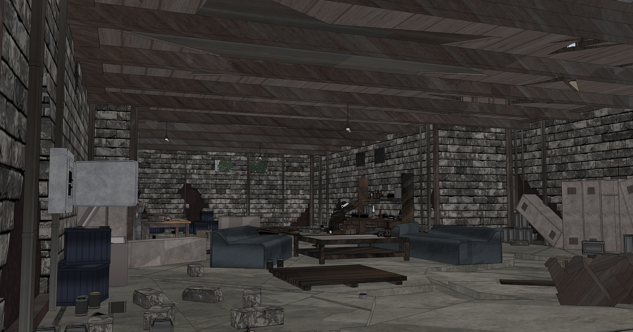 호수 별장 폐허 부서진 버젼 Lake Cottage Ruins Broken Version-17 호수 별장 폐허 부서진 버젼 Lake Cottage Ruins Broken Version-17