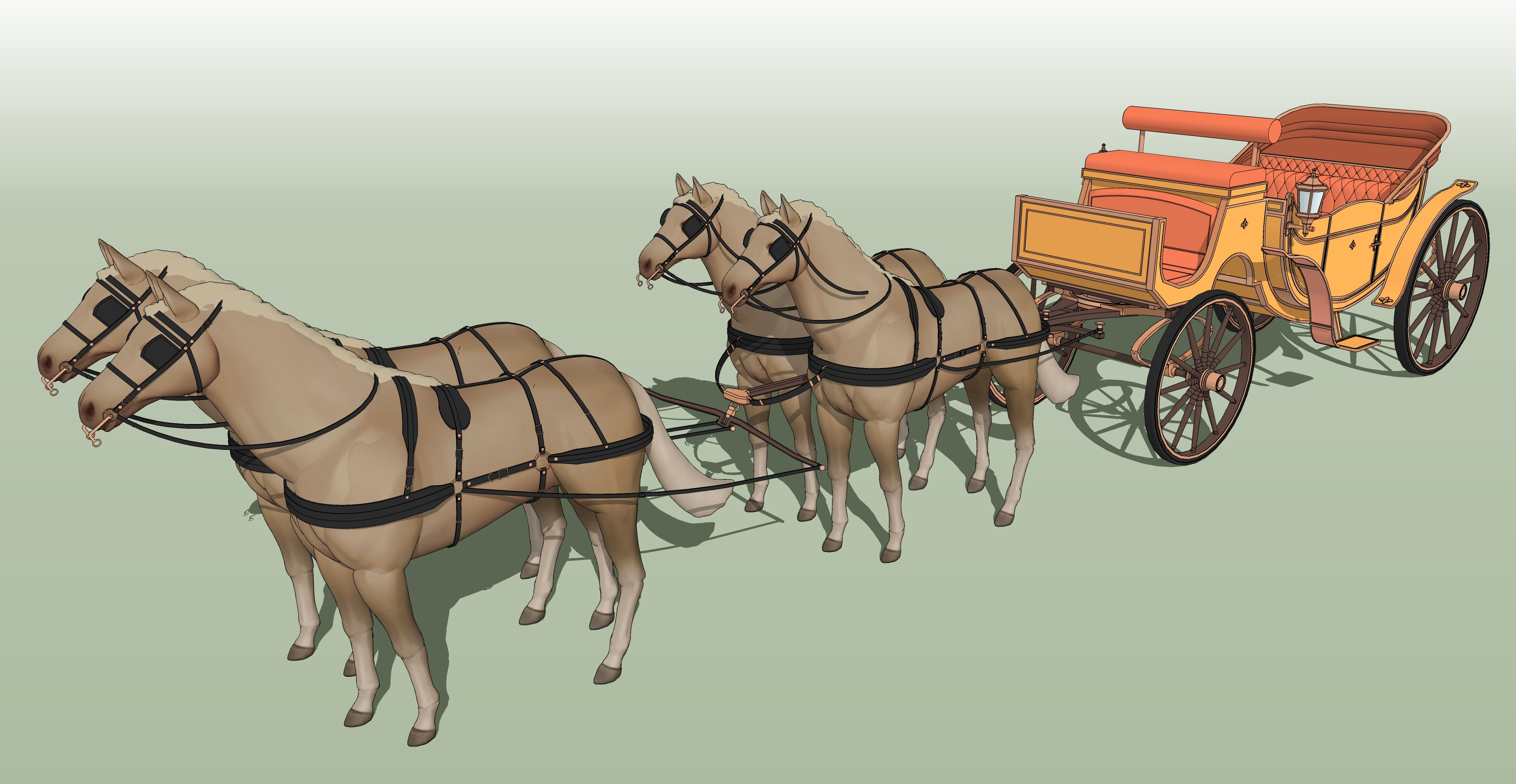 오픈형 마차 주황색 open carriage orange-2 오픈형 마차 주황색 open carriage orange-2