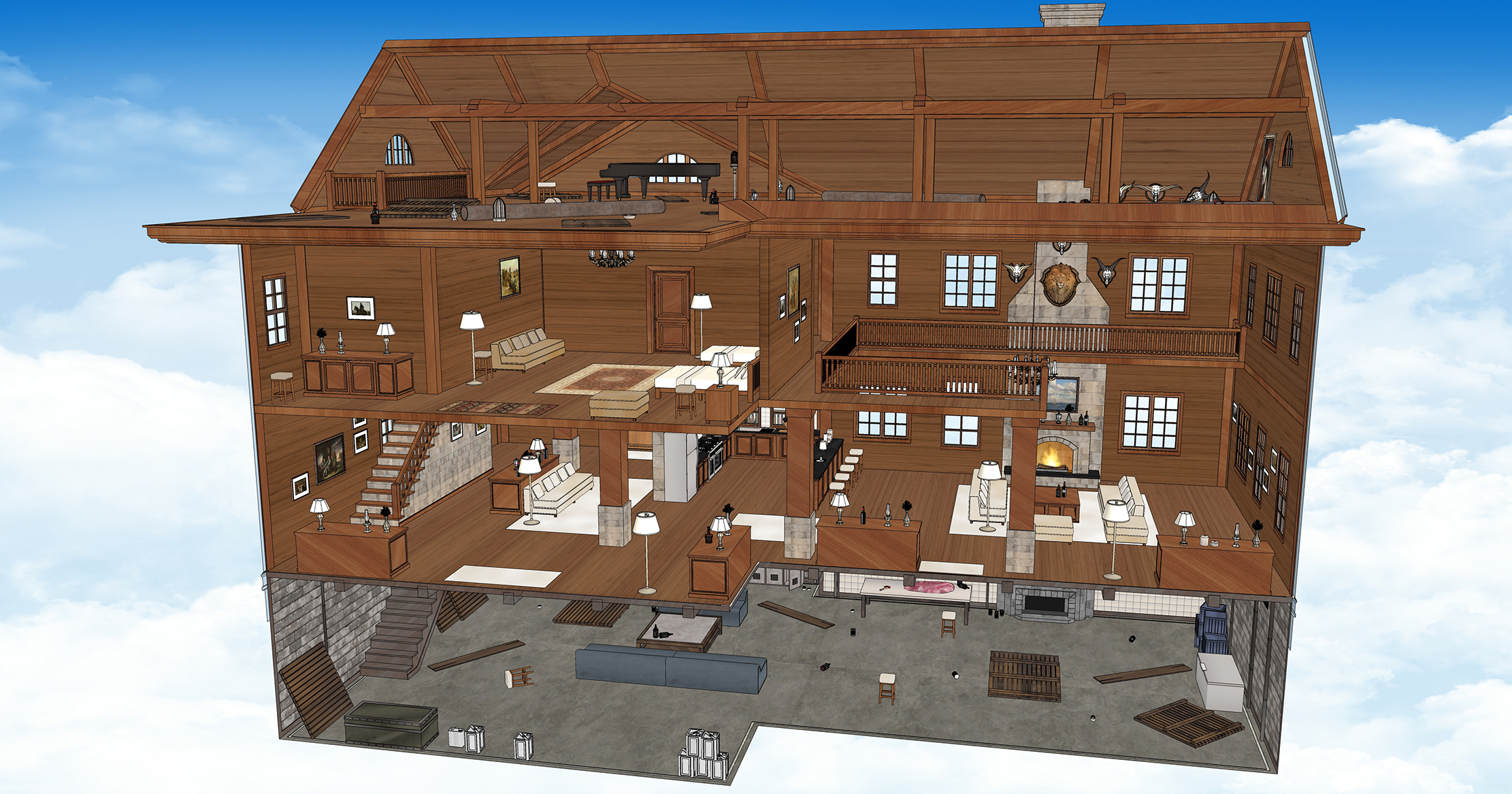 호수 별장 나무버젼 Lake Cottage Wooden Version-5 호수 별장 나무버젼 Lake Cottage Wooden Version-5