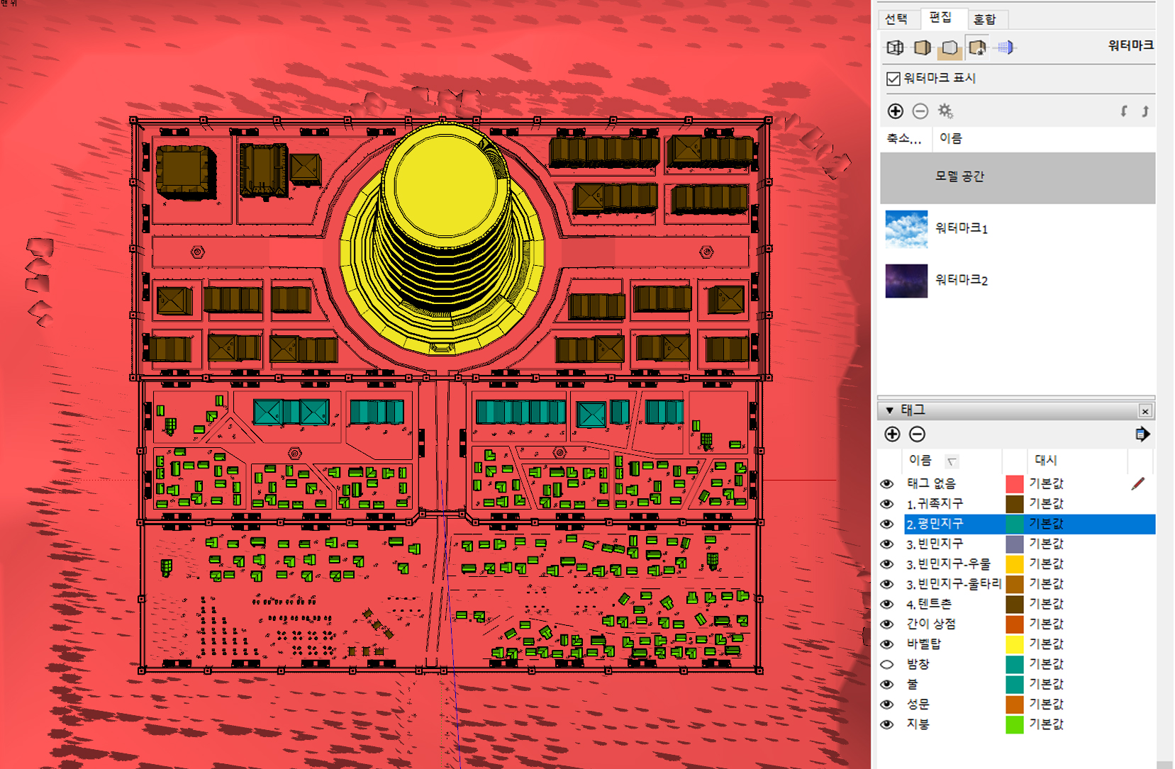 지형 도시 태그레이어