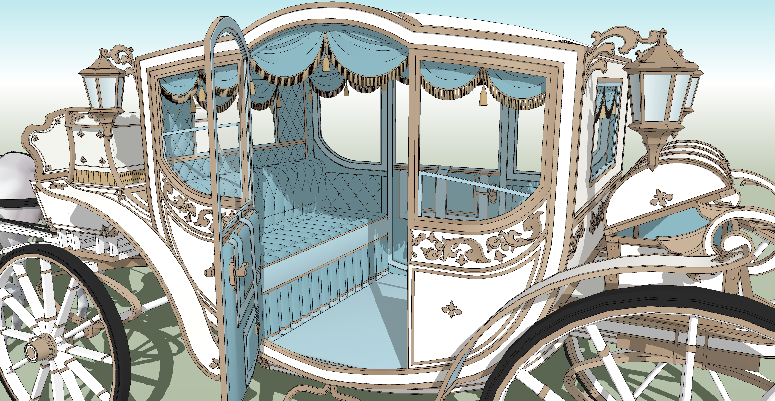 귀족마차 흰색 Noble Carriage White-3 귀족마차 흰색 Noble Carriage White-3