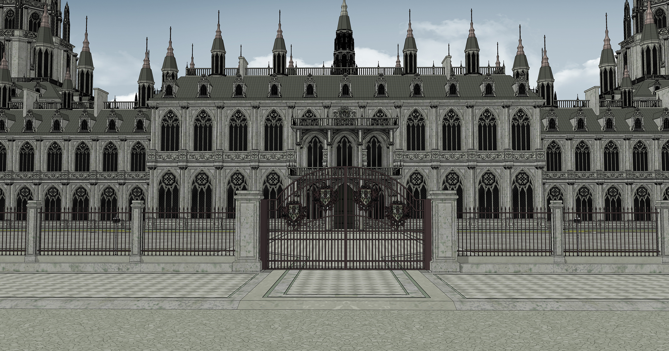 중세 판타지 건물 폐허 Medieval fantasy building ruins-1