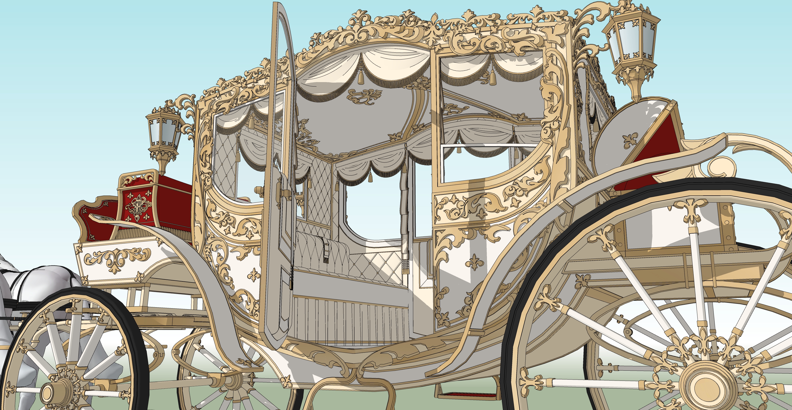 왕실마차 흰색 Royal carriage white-3 왕실마차 흰색 Royal carriage white-3