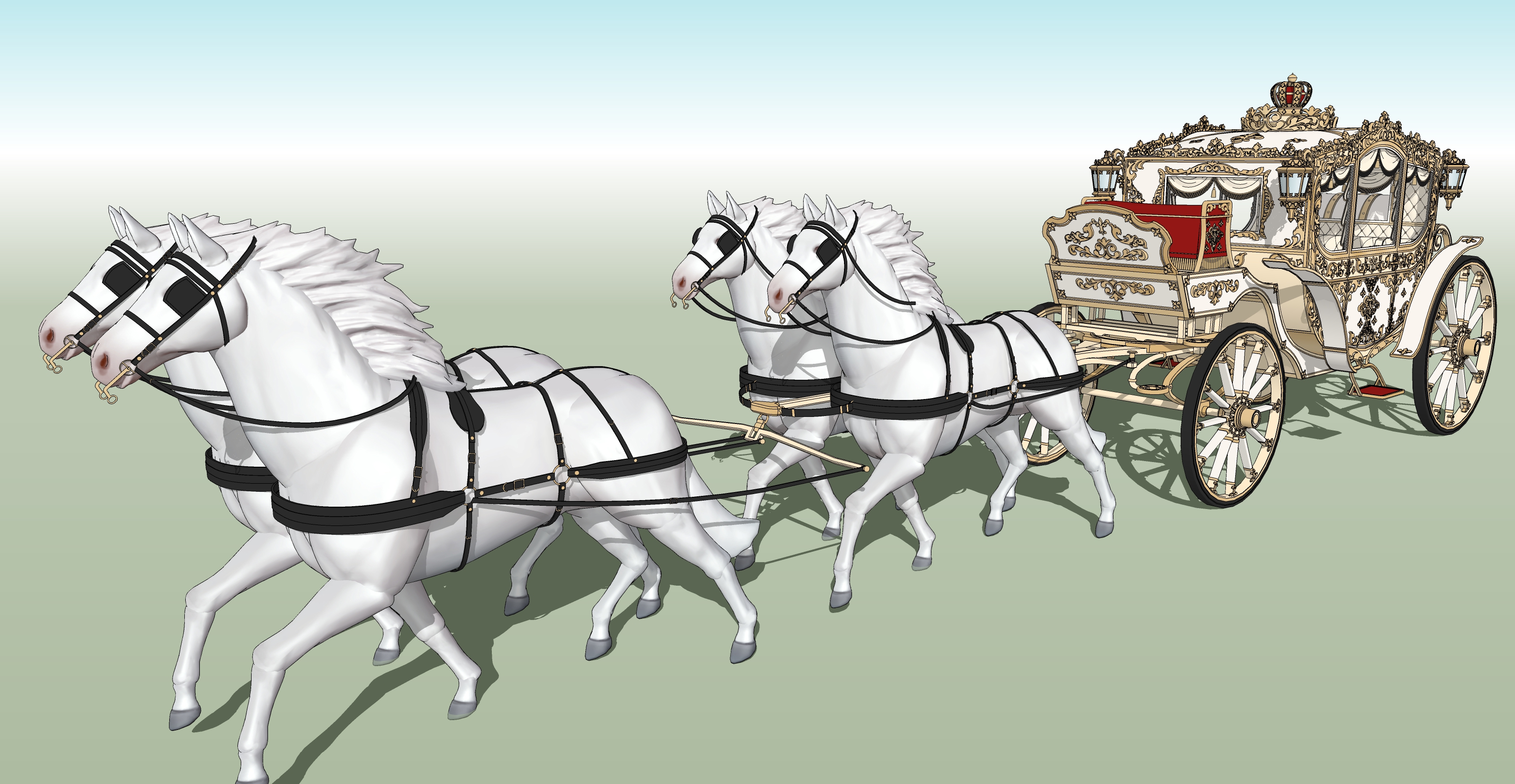 왕실마차 흰색 Royal carriage white-5 왕실마차 흰색 Royal carriage white-5