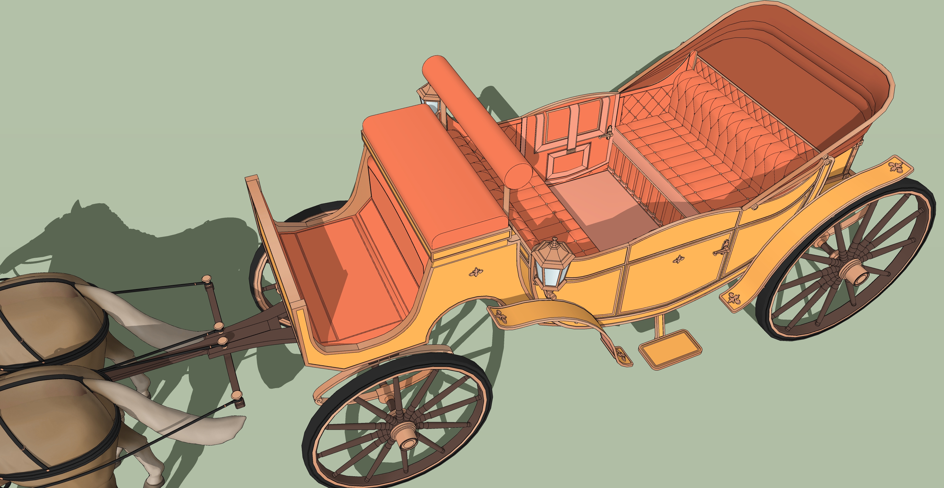 오픈형 마차 주황색 open carriage orange-3 오픈형 마차 주황색 open carriage orange-3