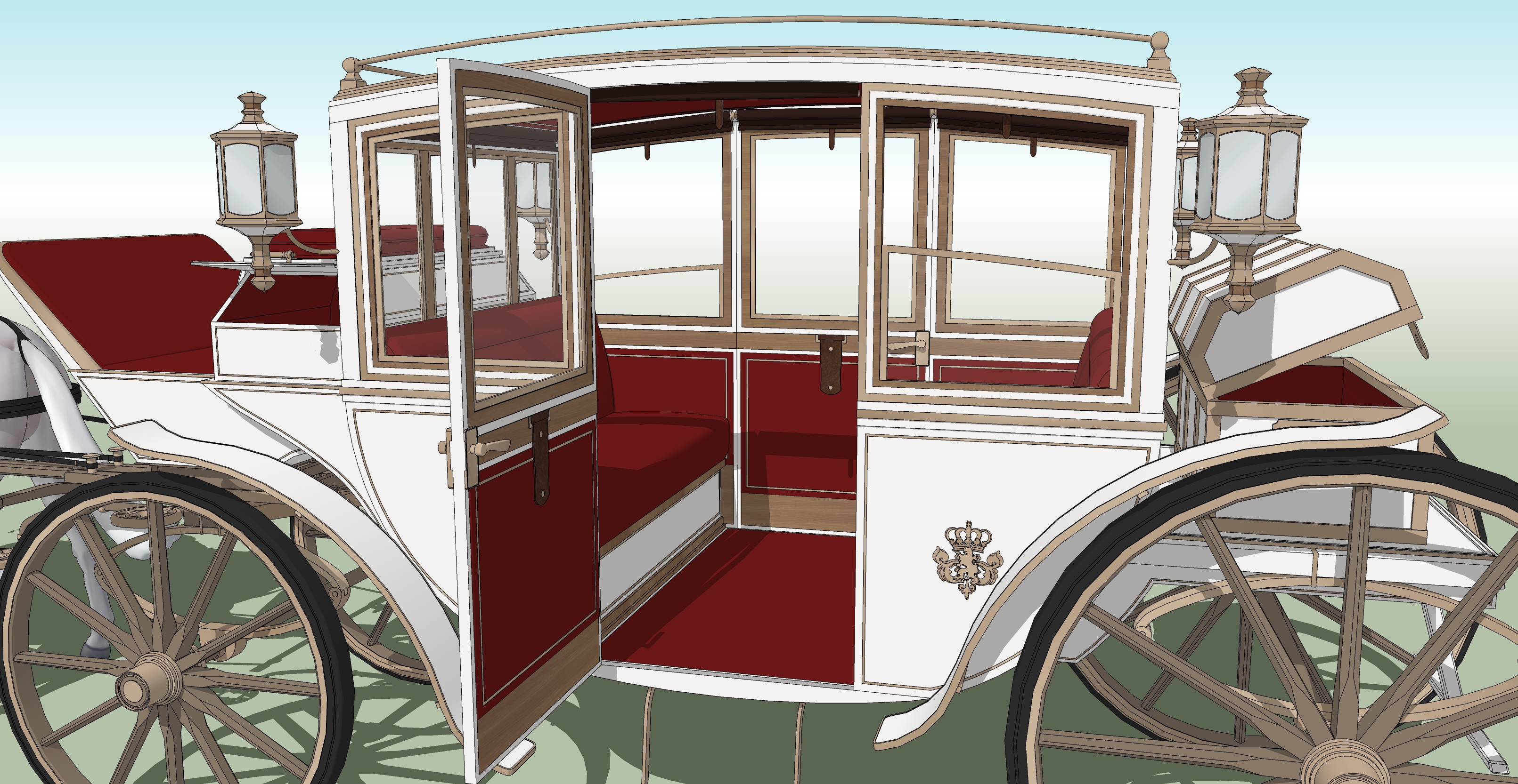 기사단 마차 흰색 Knights' carriage white-3 기사단 마차 흰색 Knights' carriage white-3