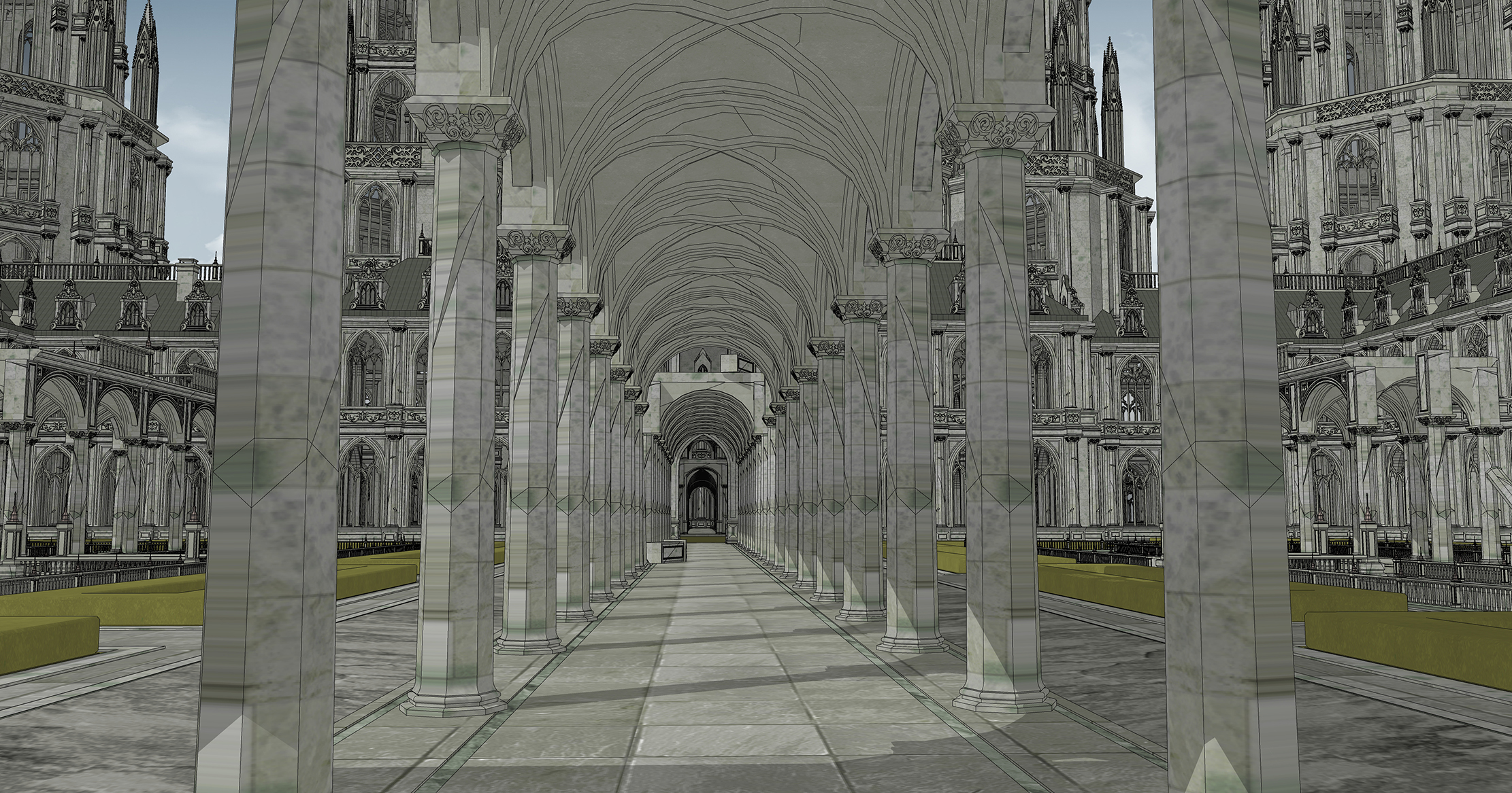 중세 판타지 부서진 건물 폐허 Medieval fantasy building broken ruins-5