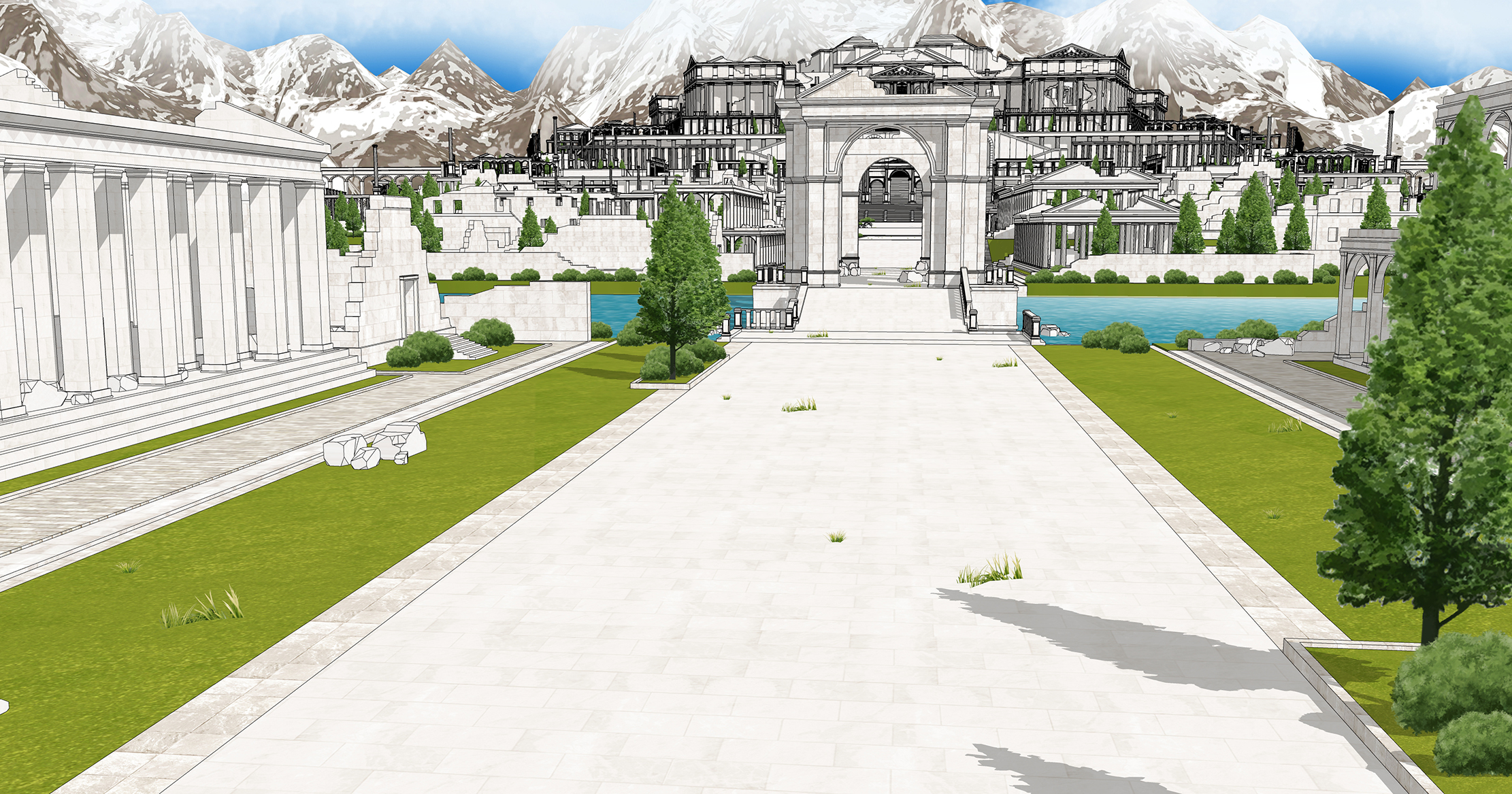 신전 마을 폐허 Temple Village Ruins-3