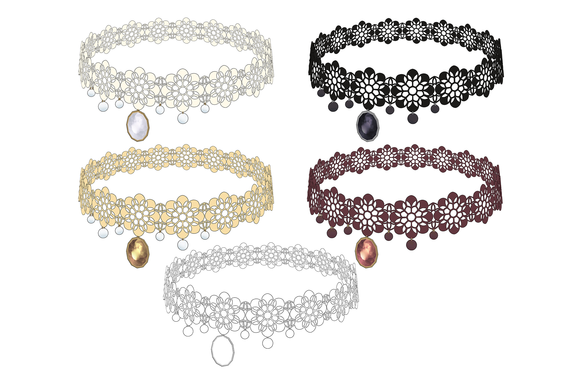 레이스 초커 lace choker3 레이스 초커 lace choker3