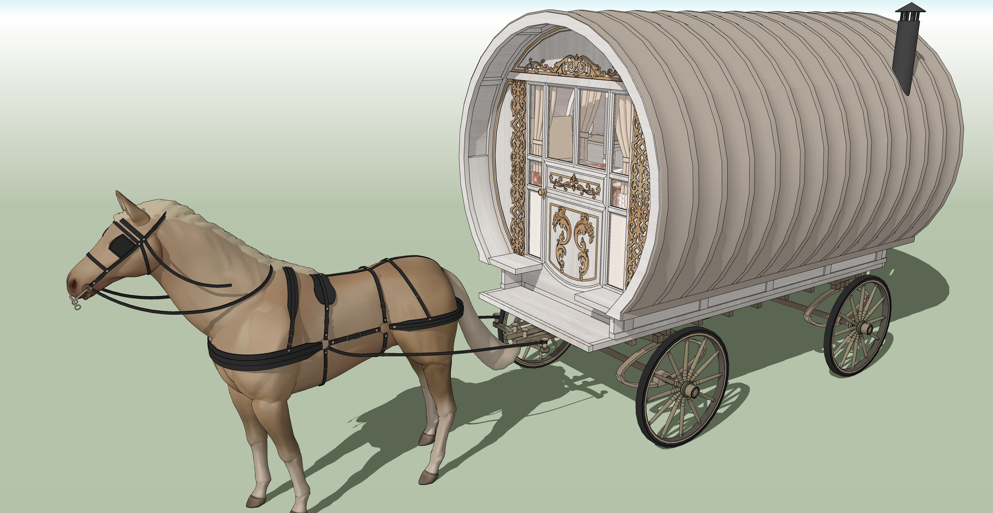 집시마차 흰색 Gypsy wagon white-1 집시마차 흰색 Gypsy wagon white-1