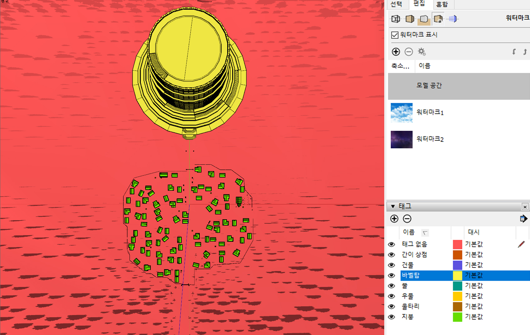 지형 마을 태그레이어