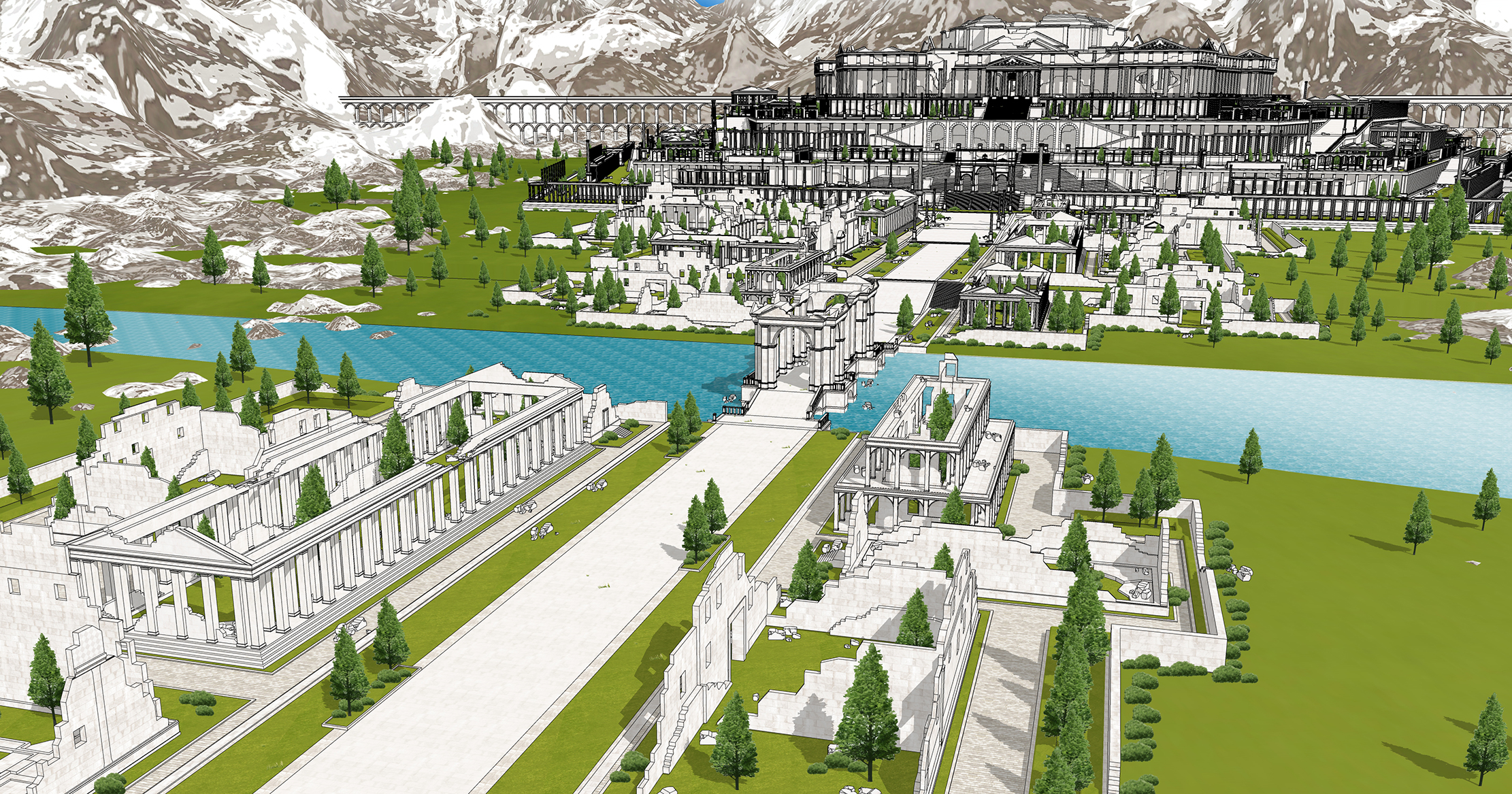 신전 마을 폐허 Temple Village Ruins-2