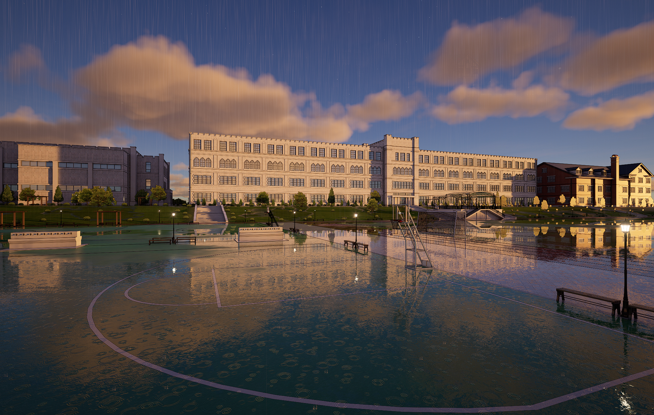 서양식 학교 렌더6 서양식 학교 렌더6