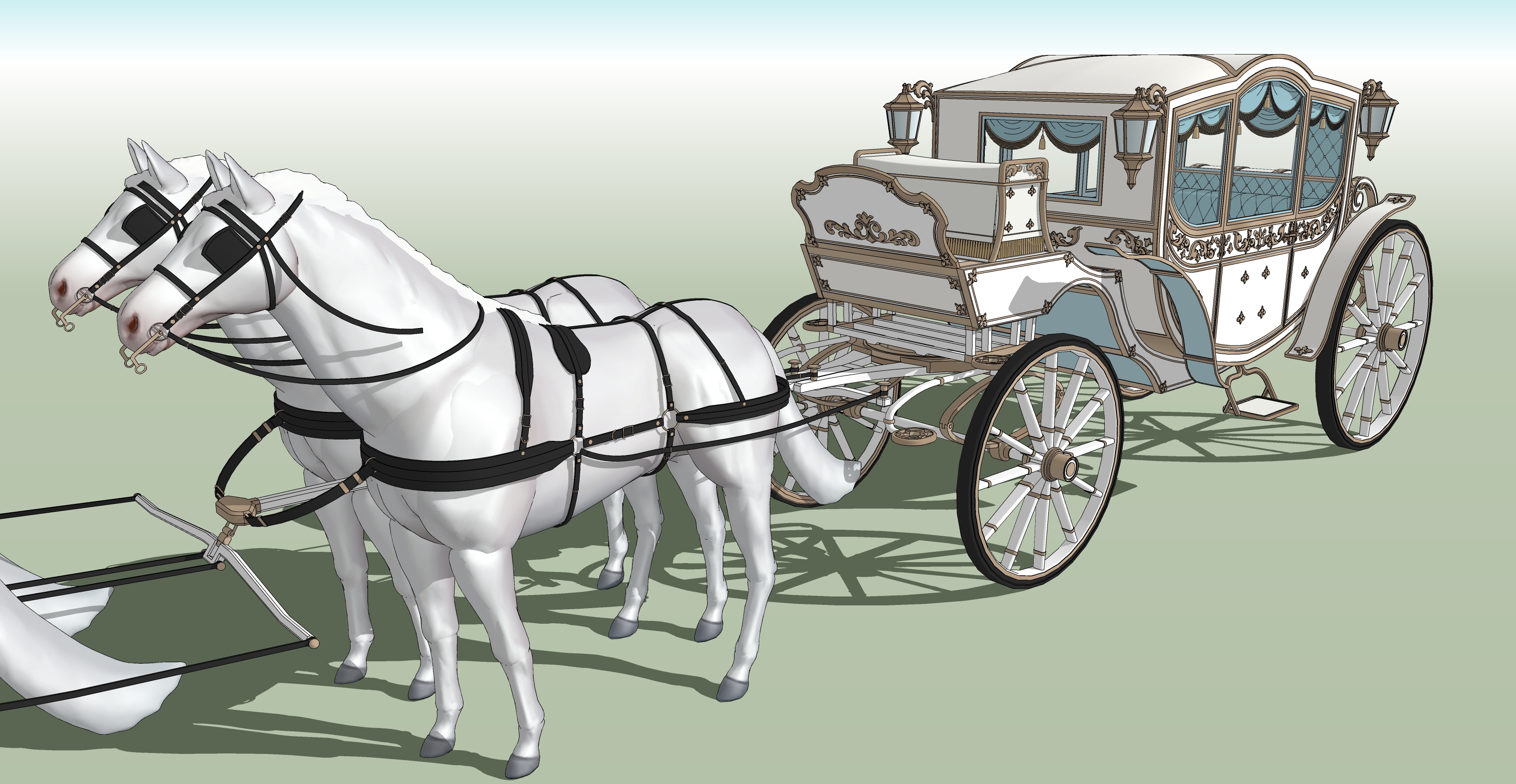 귀족마차 흰색 Noble Carriage White-2 귀족마차 흰색 Noble Carriage White-2