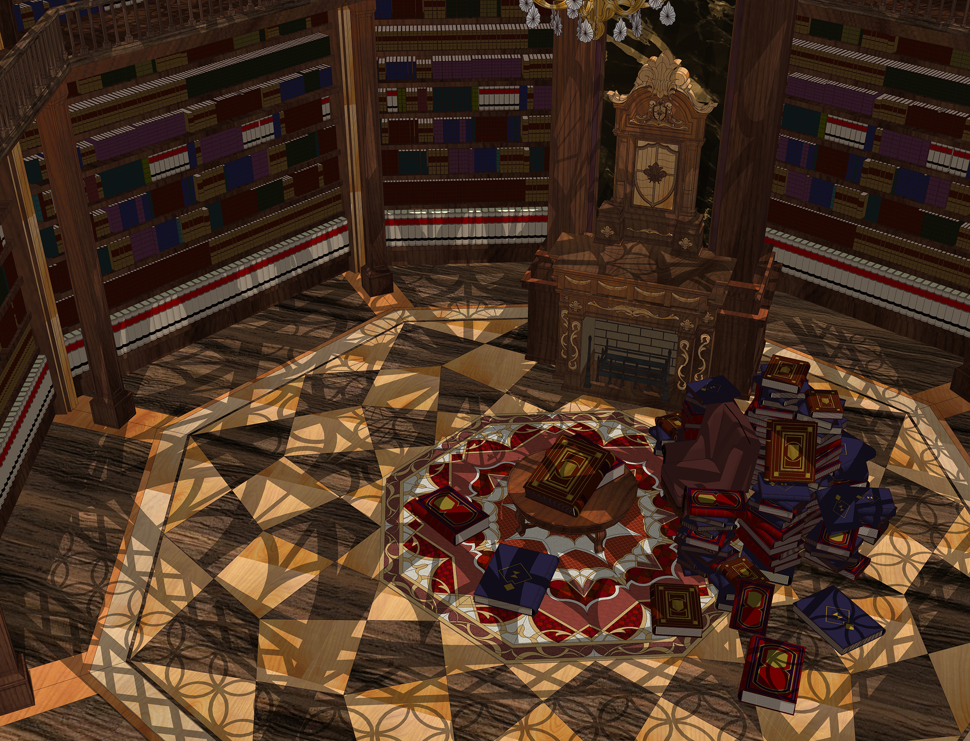 서고 컬러 텍스처 변경 탑뷰