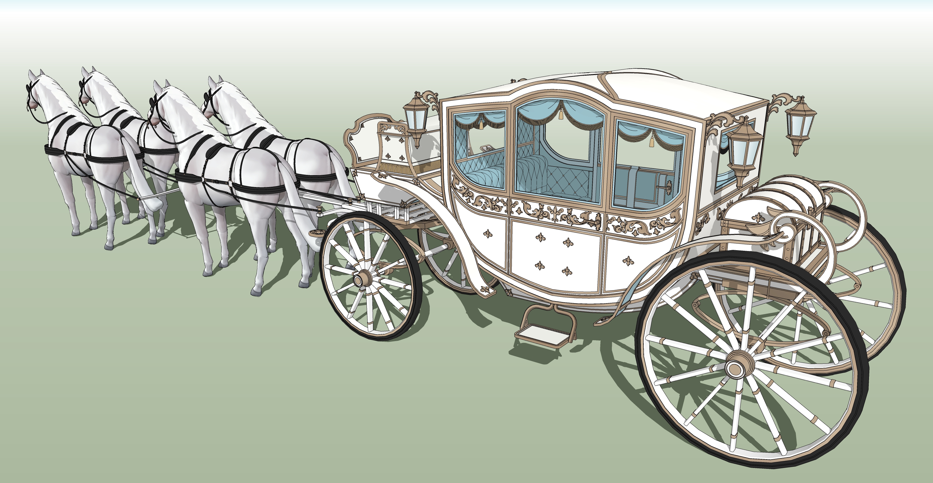 귀족마차 흰색 Noble Carriage White-1 귀족마차 흰색 Noble Carriage White-1