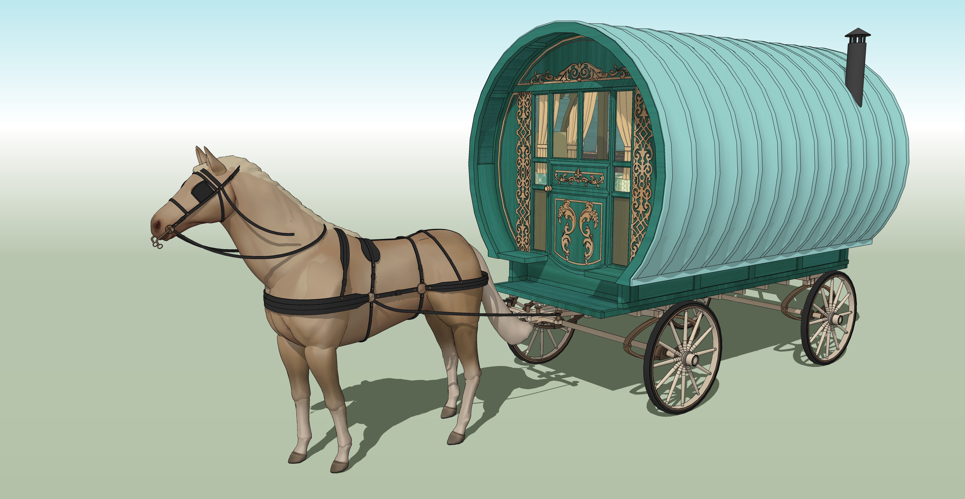 집시마차 녹색 Gypsy wagon green-1 집시마차 녹색 Gypsy wagon green-1