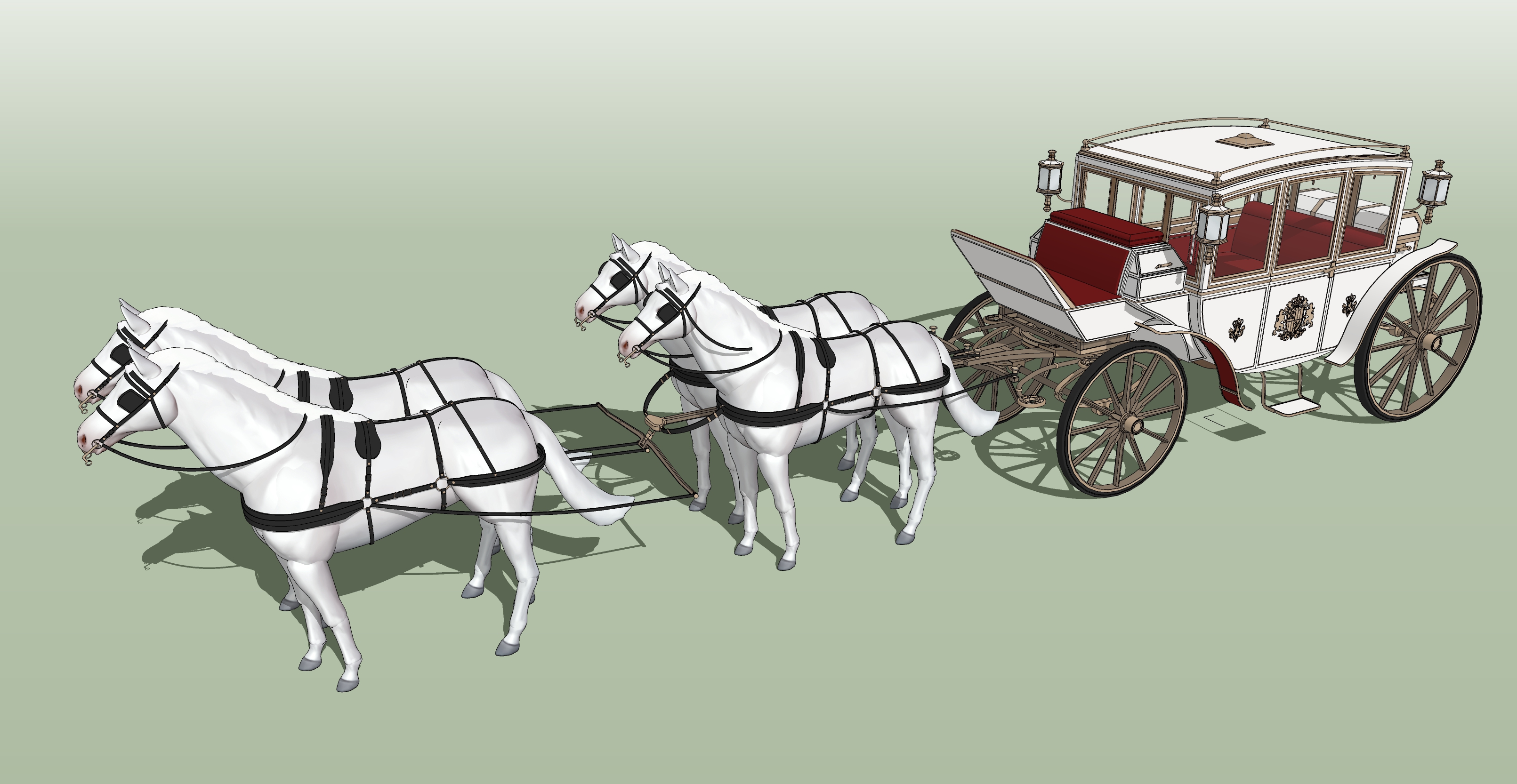 기사단 마차 흰색 Knights' carriage white-4 기사단 마차 흰색 Knights' carriage white-4