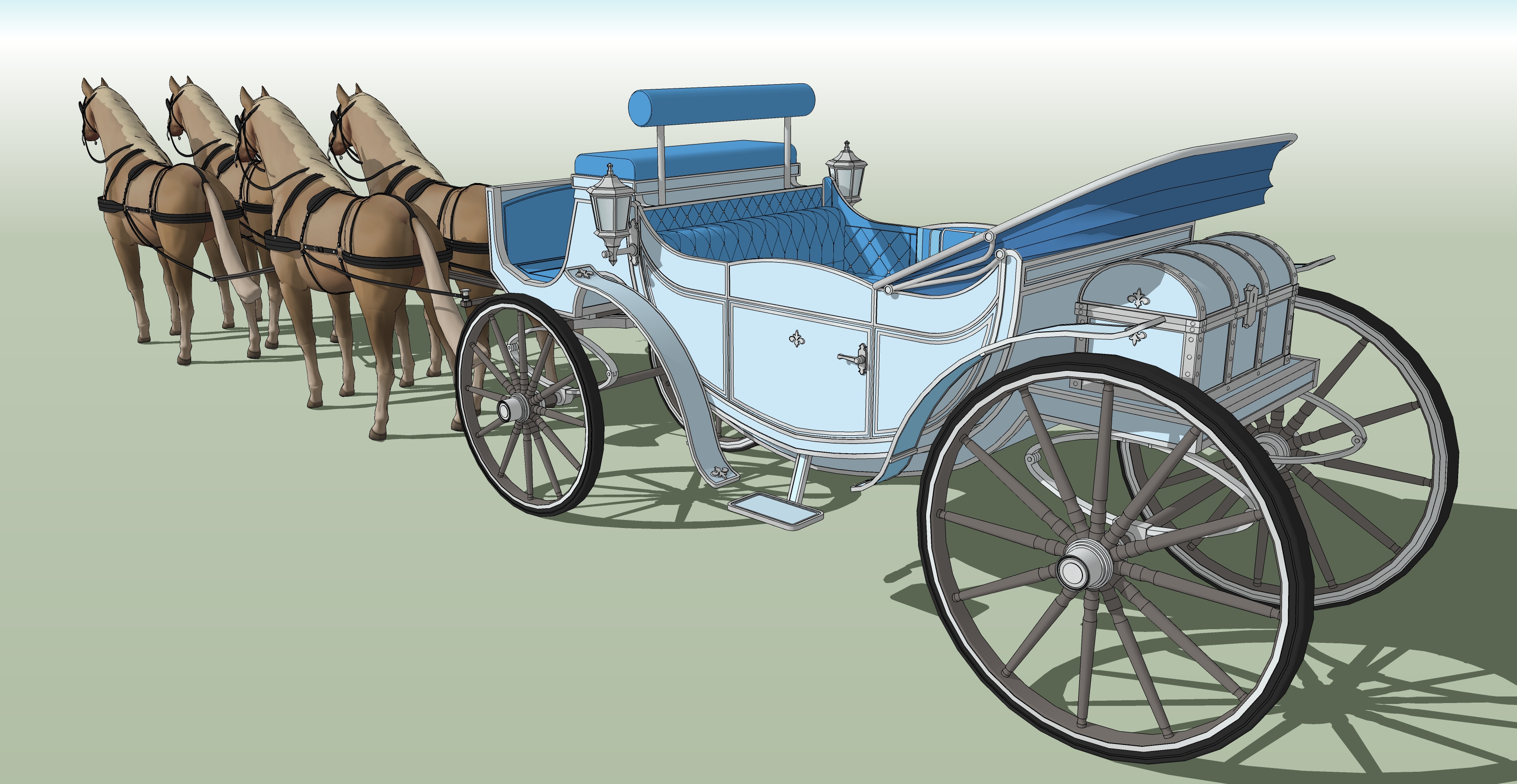 오픈형 마차 하늘색 open carriage sky blue-1 오픈형 마차 하늘색 open carriage sky blue-1