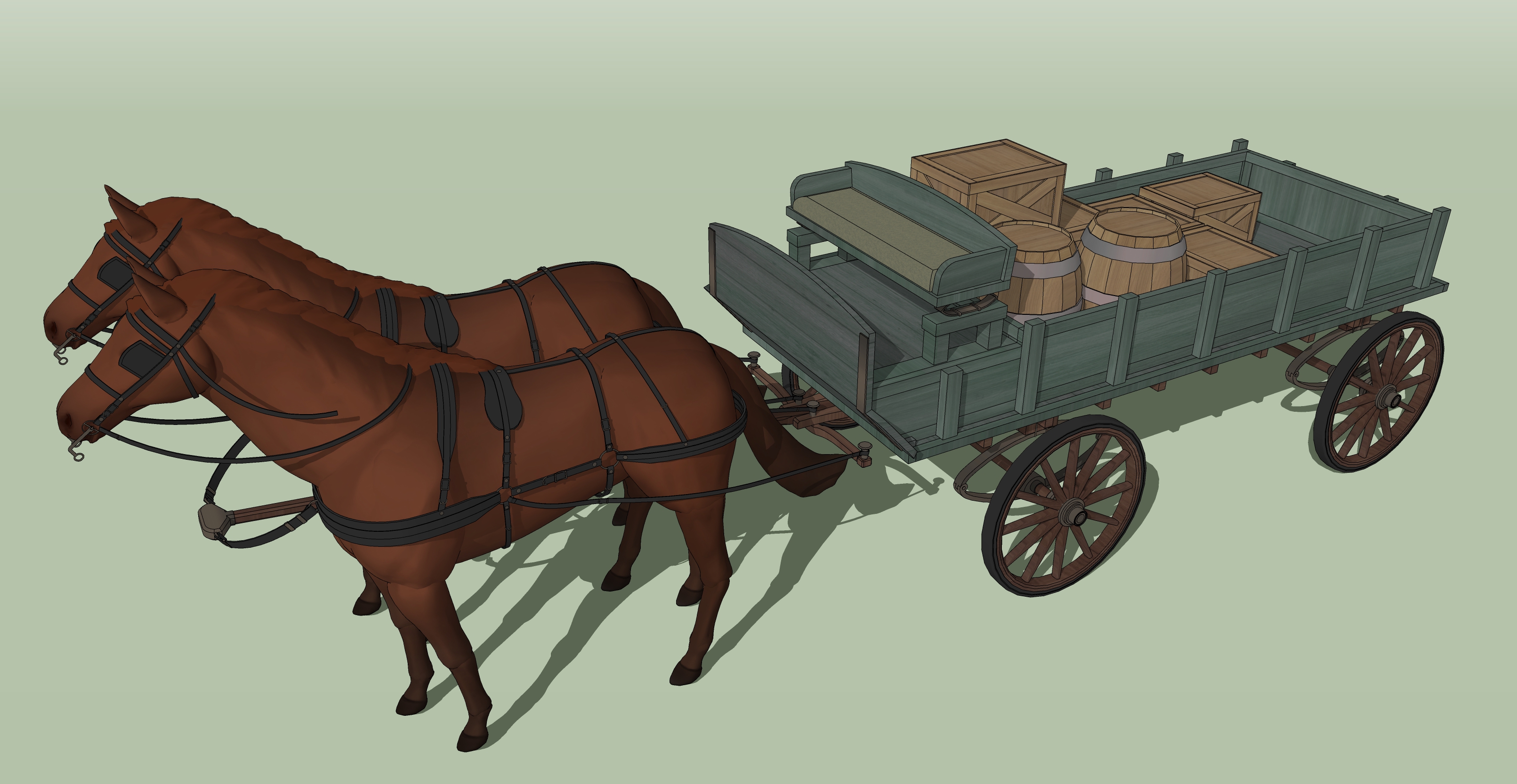 짐 마차 녹색 wagon green-3
