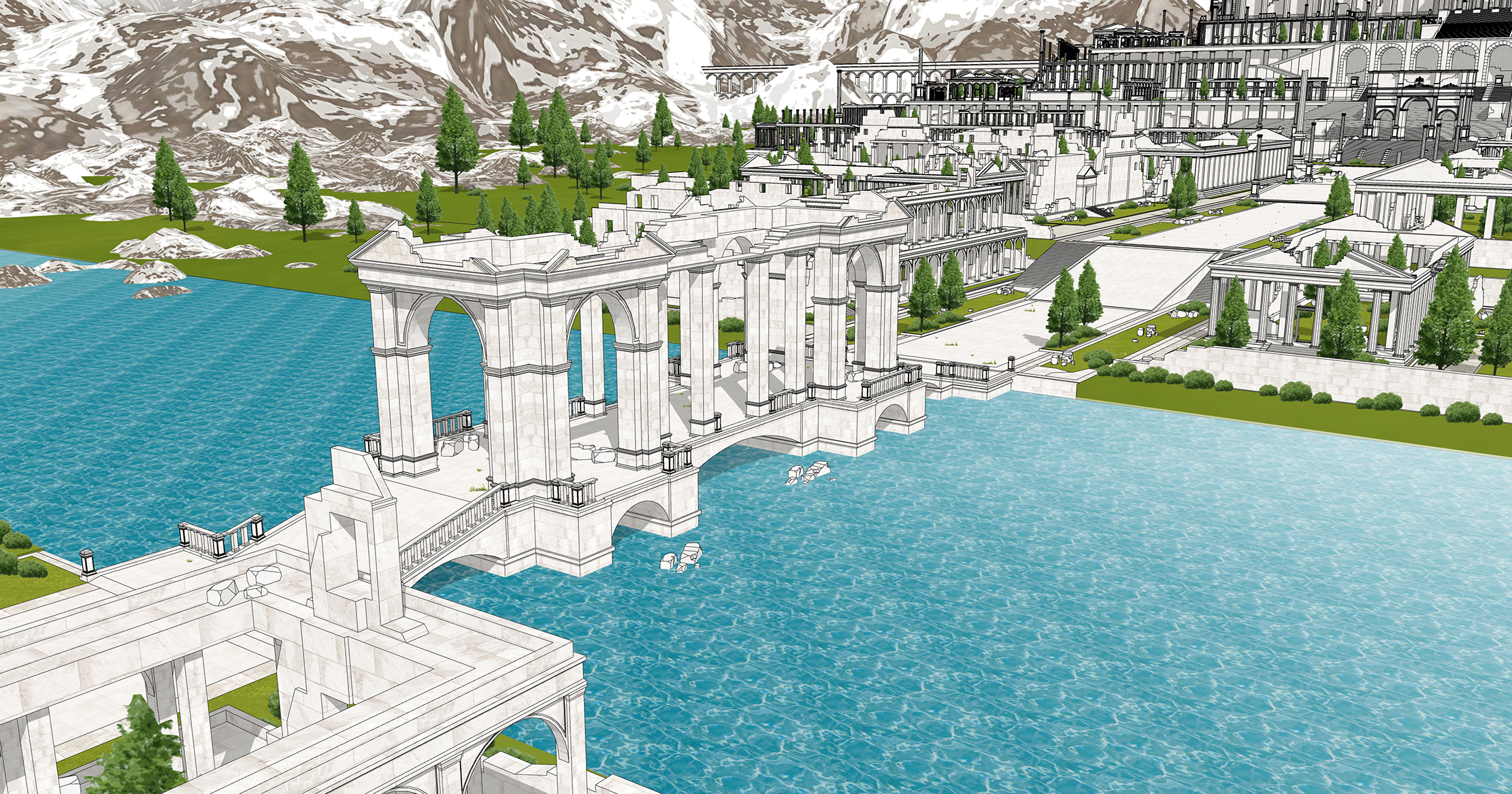 신전 마을 폐허 Temple Village Ruins-12