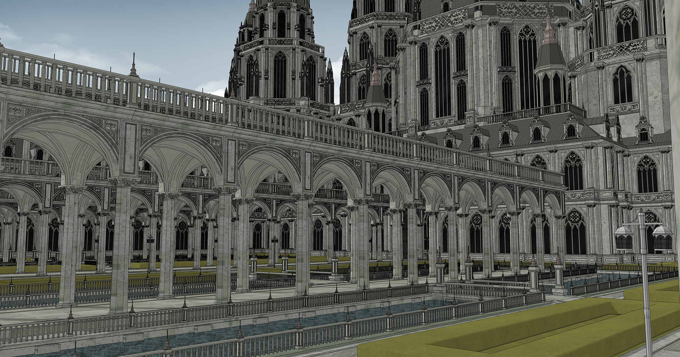 중세 판타지 건물 폐허 Medieval fantasy building ruins-4